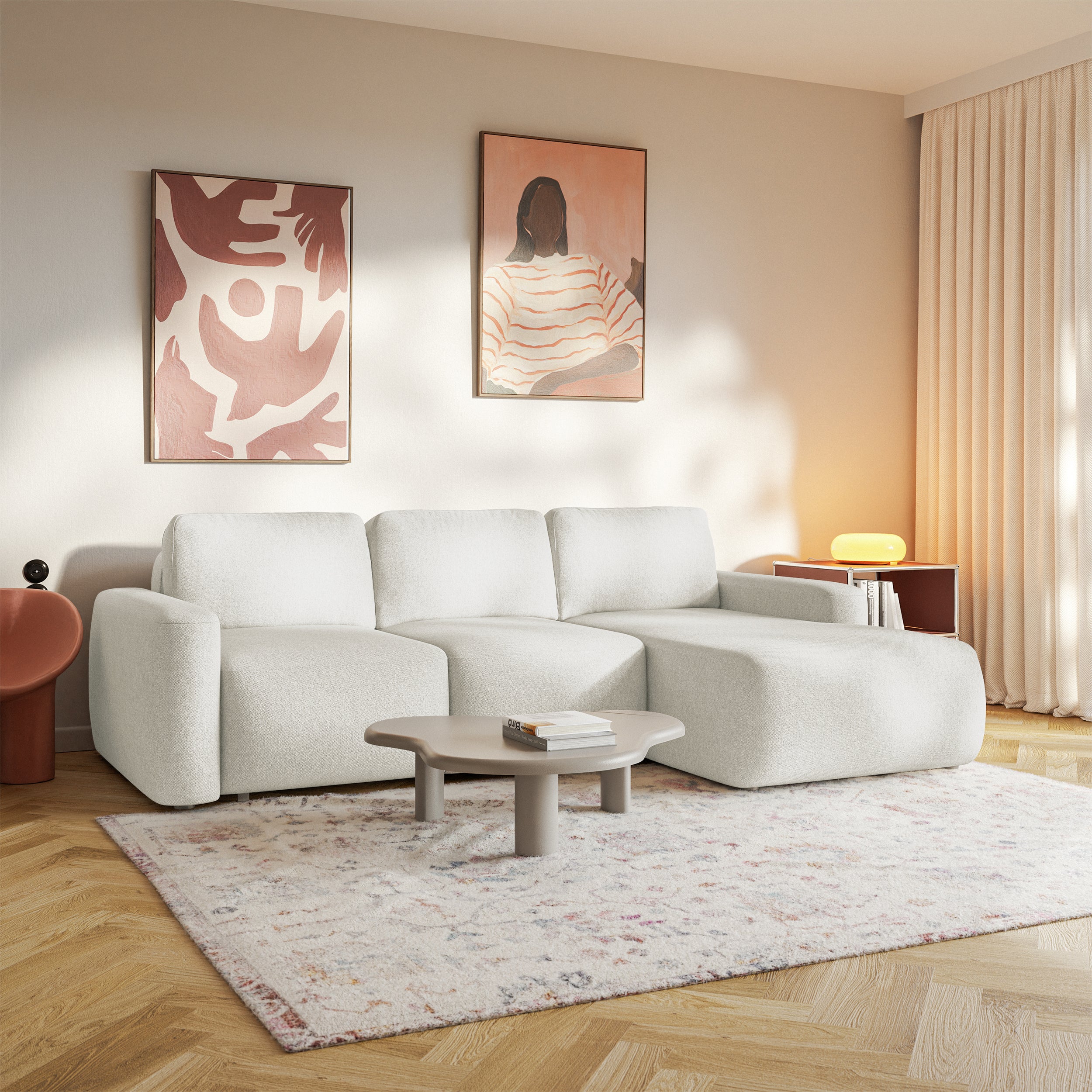 selsey-carnos-mini-ecksofa-l-rechts-creme-chenille-mit-schlaffunktion image 5