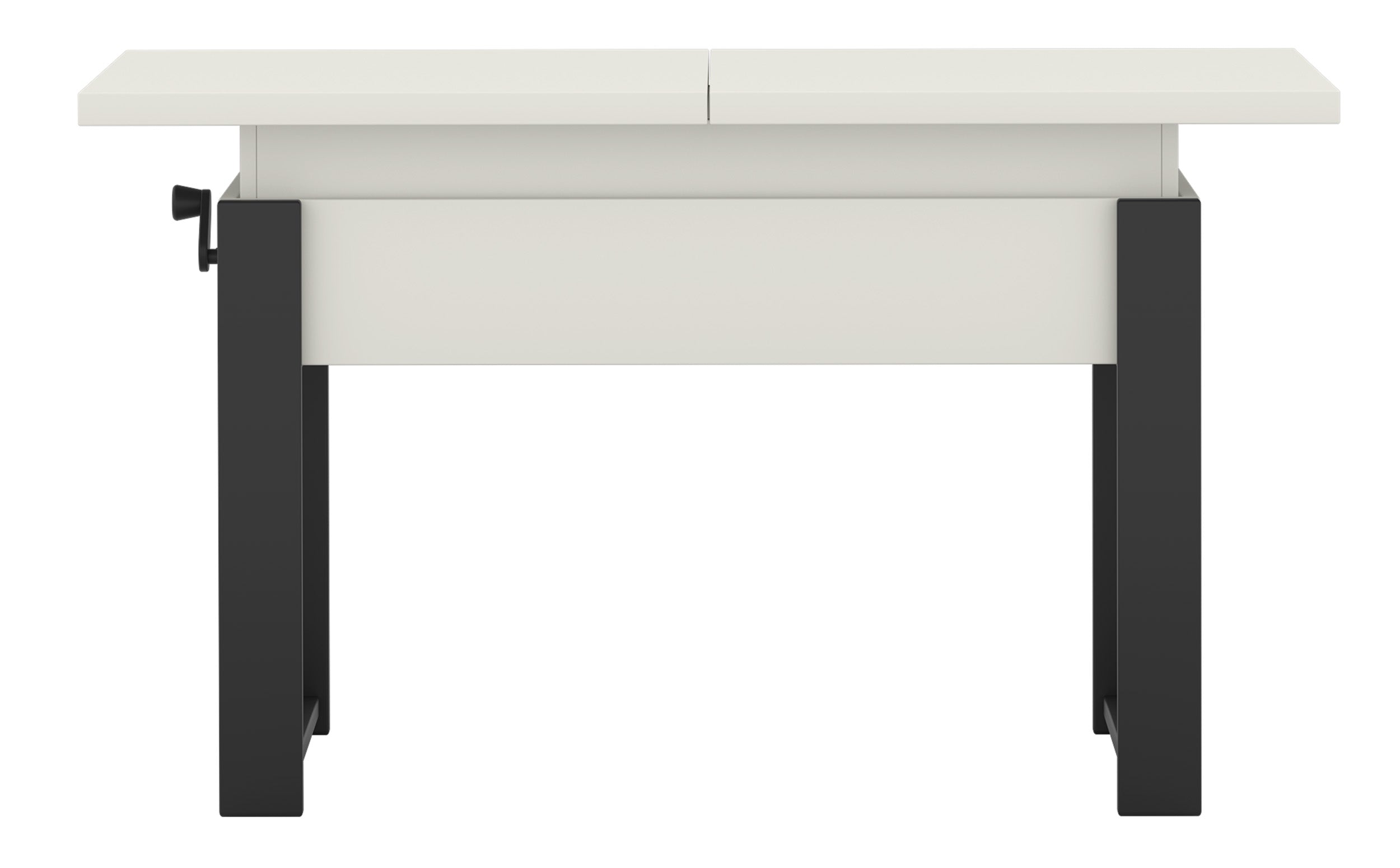 selsey-hugo-ausziehbarer-couchtisch-120-157-x67-cm-alpenwei-mit-schwarzen-beinen image 6