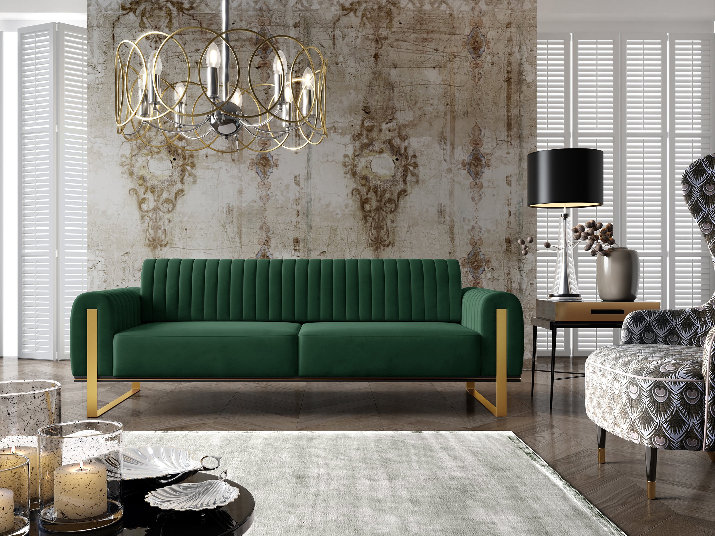 selsey-parissa-drei-sitzer-sofa-gr-ner-samt-glamour image 3