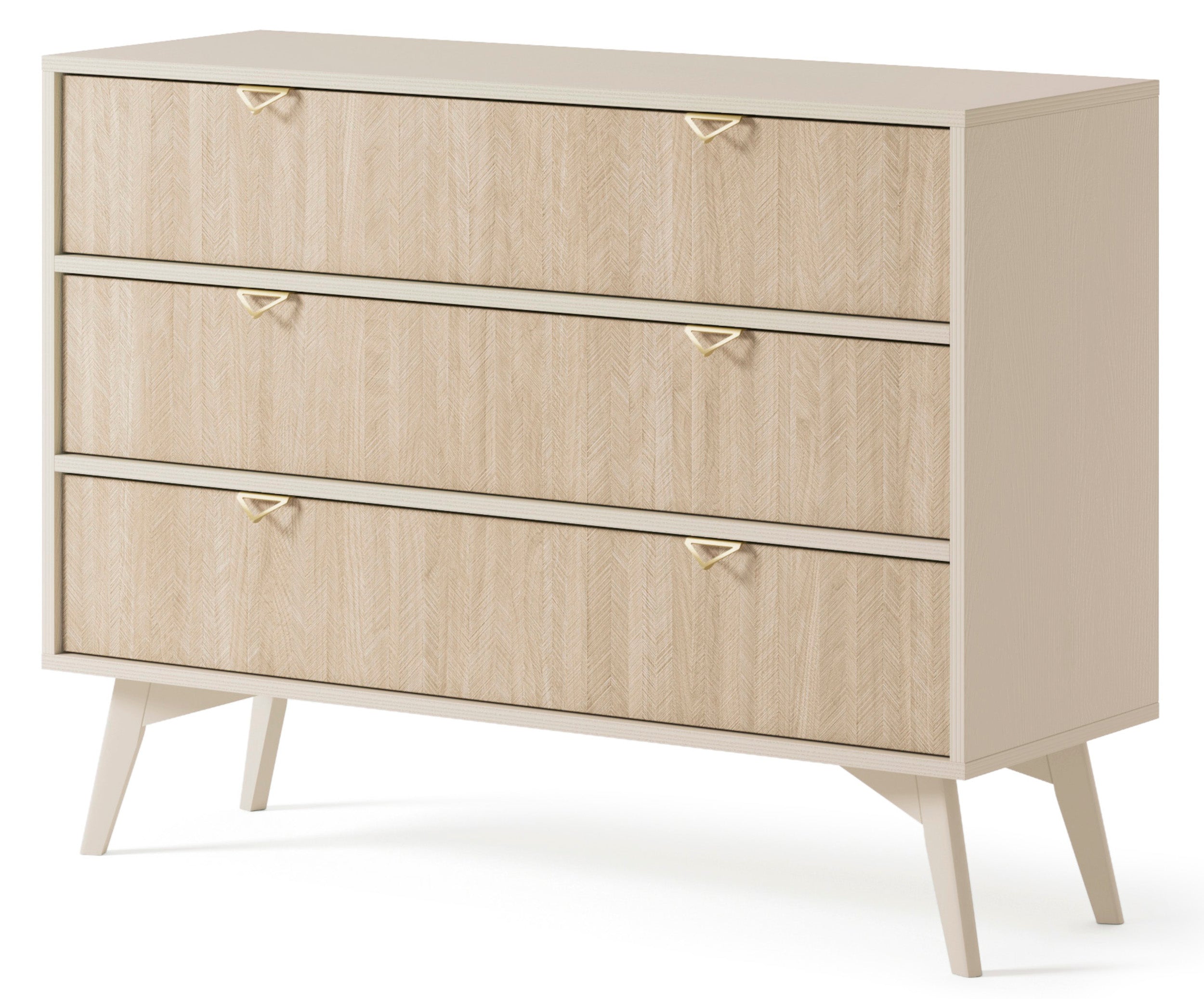 selsey-favoria-kommode-106-cm-beige-mit-schubladen-scandi-fischgr-t-und-goldenen image 1