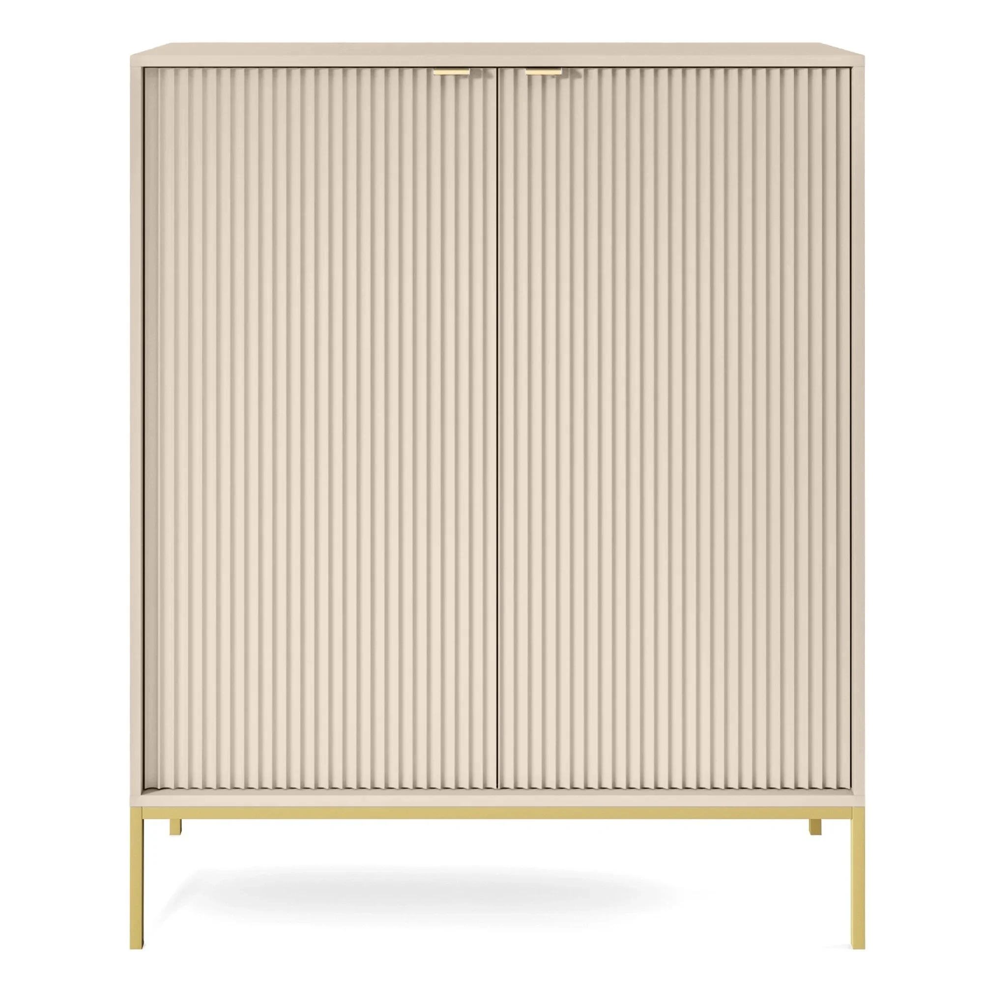 selsey-hohe-kommode-vellore-beige-mit-rillenfronten-und-goldenem-gestell image 5