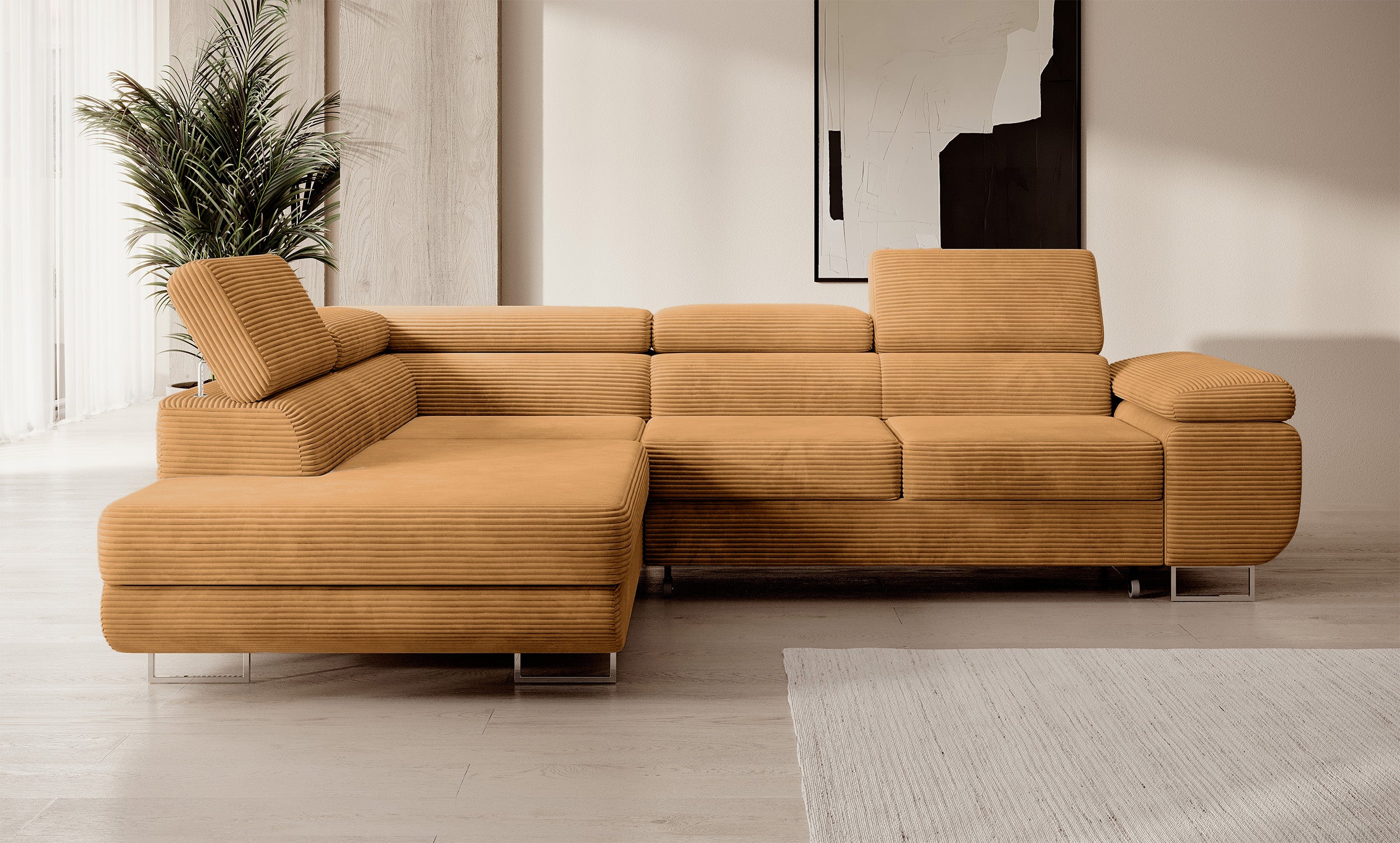 selsey-stevil-ecksofa-mit-schlaffunktion-links-l-form-mit-stauraum-senfgelb-cord image 4