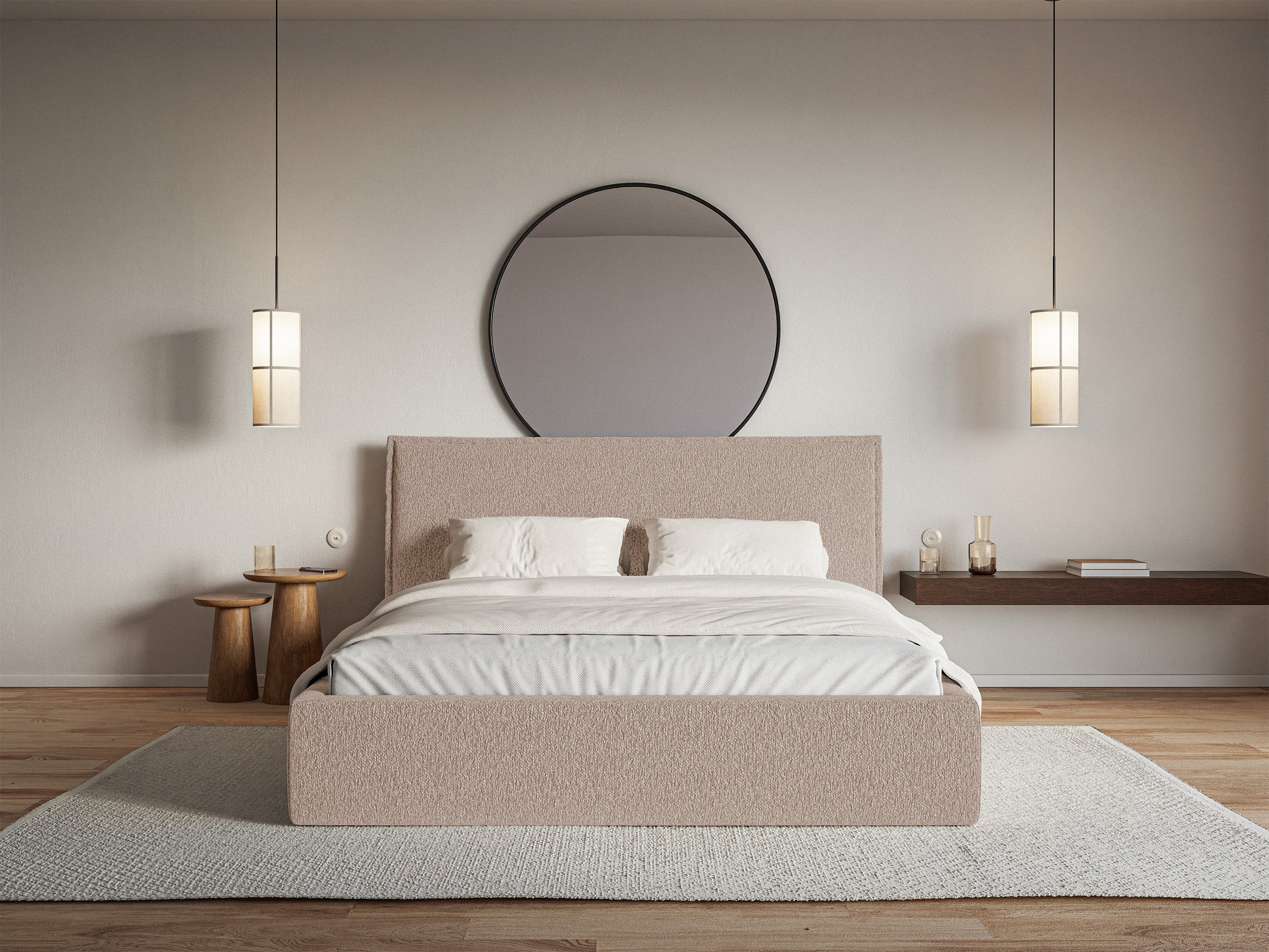 selsey-softie-polsterbett-140x200-cm-mit-stauraum-dunkelbeige-chenille-metallrah image 3