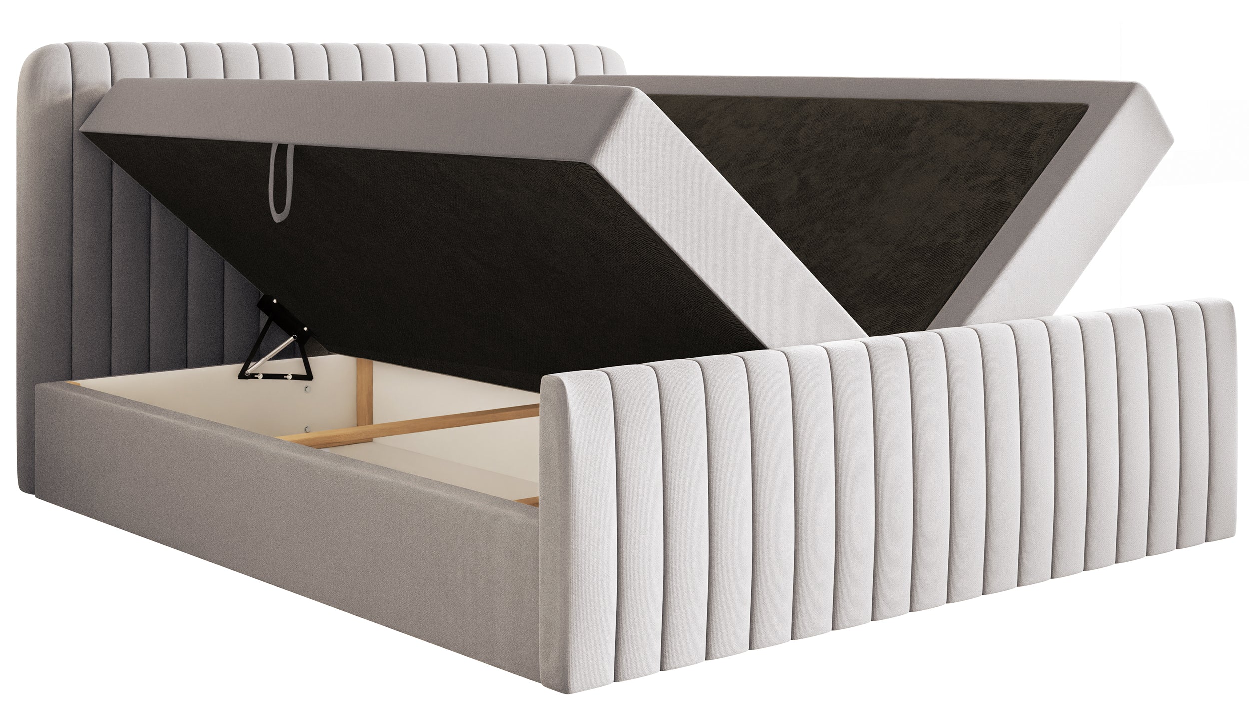 selsey-saliano-kontinentalbett-200x200-cm-hellgrau-chenille-mit-stauraum-und-top image 6