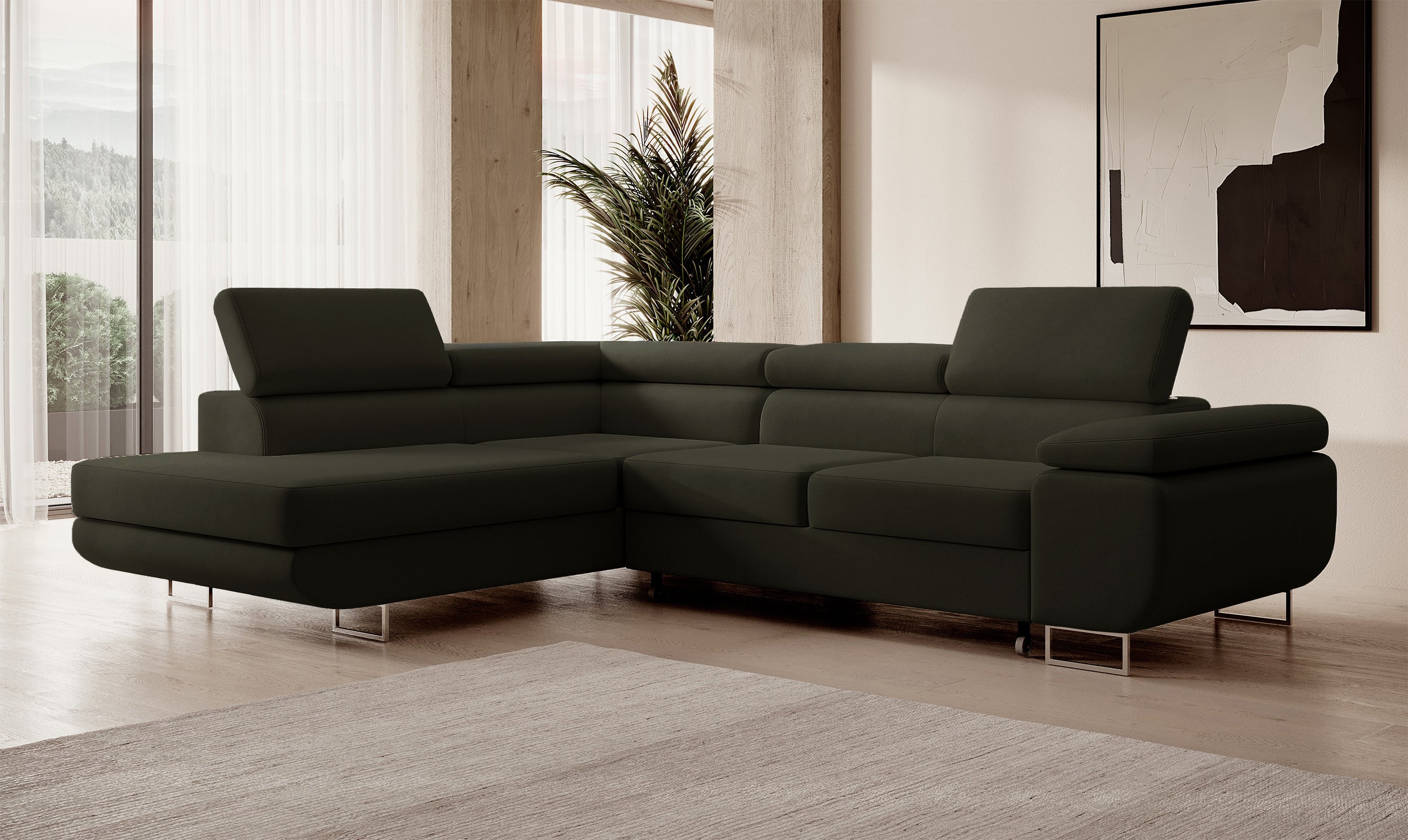 selsey-stevil-ecksofa-l-f-rmig-links-mit-schlaffunktion-und-stauraum-olivgr-ner- image 2