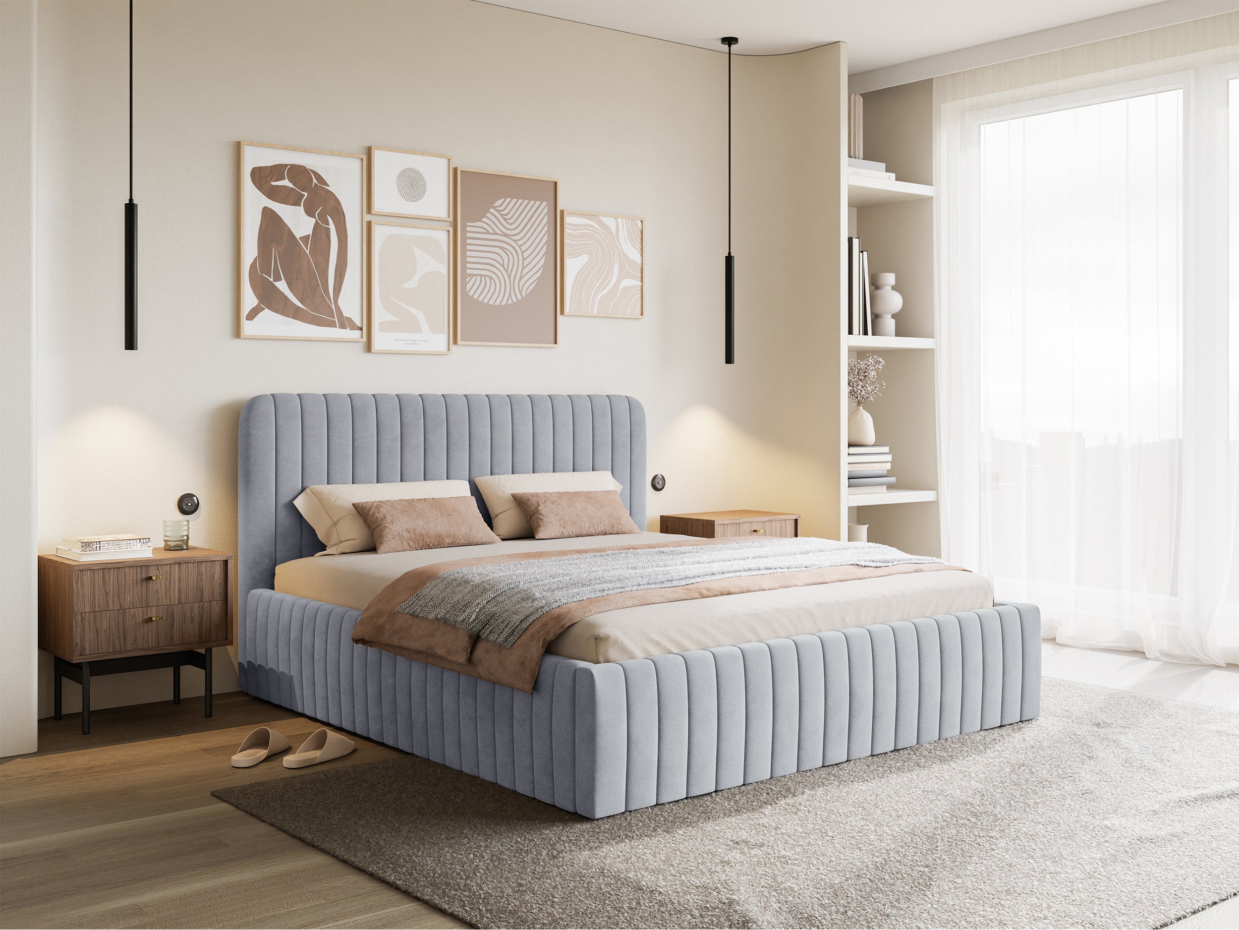selsey-saliano-polsterbett-140x200-cm-taubenblau-velours-wasserabweisend-mit-sta image 2