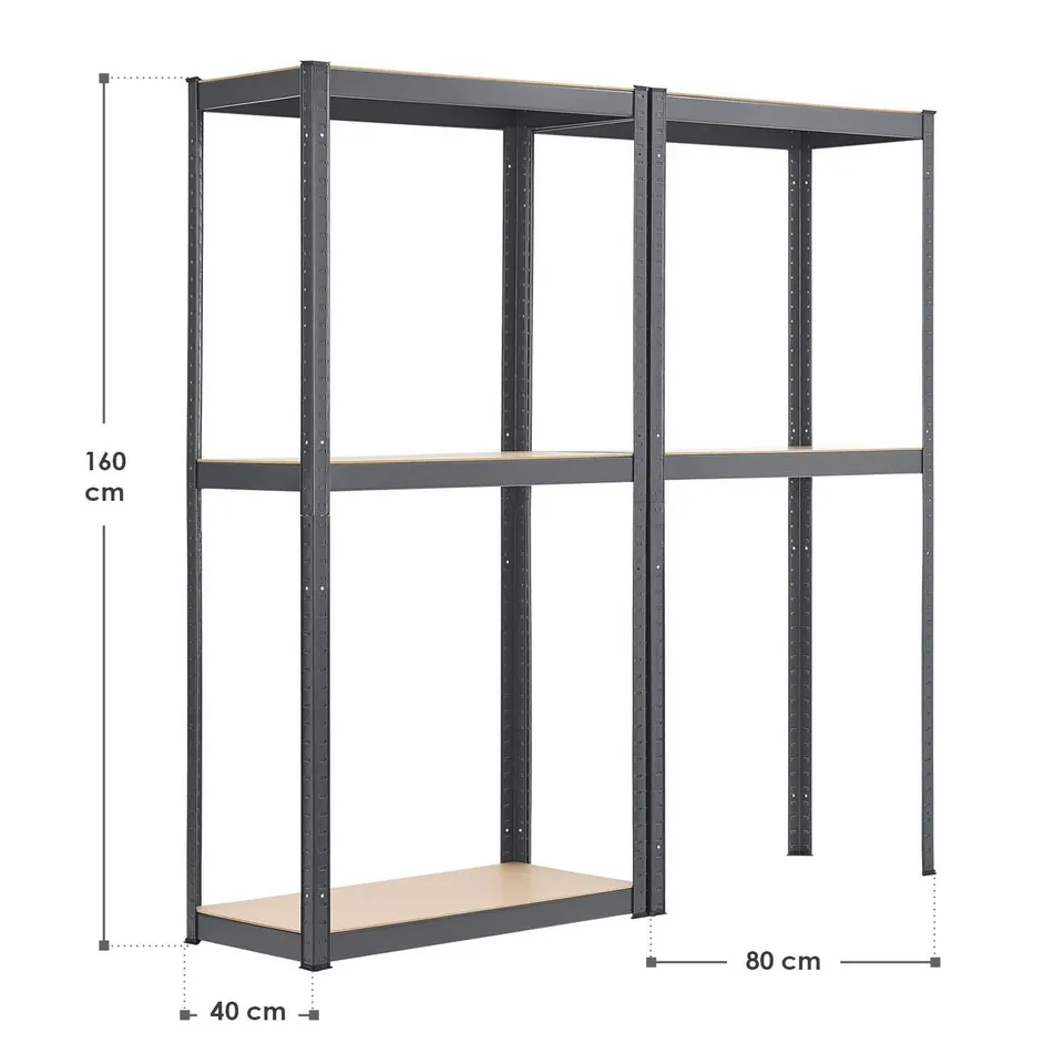 juskys-lagerregal-easy-2er-set-160-x-80-x-40-cm-schwerlast-metall image 1