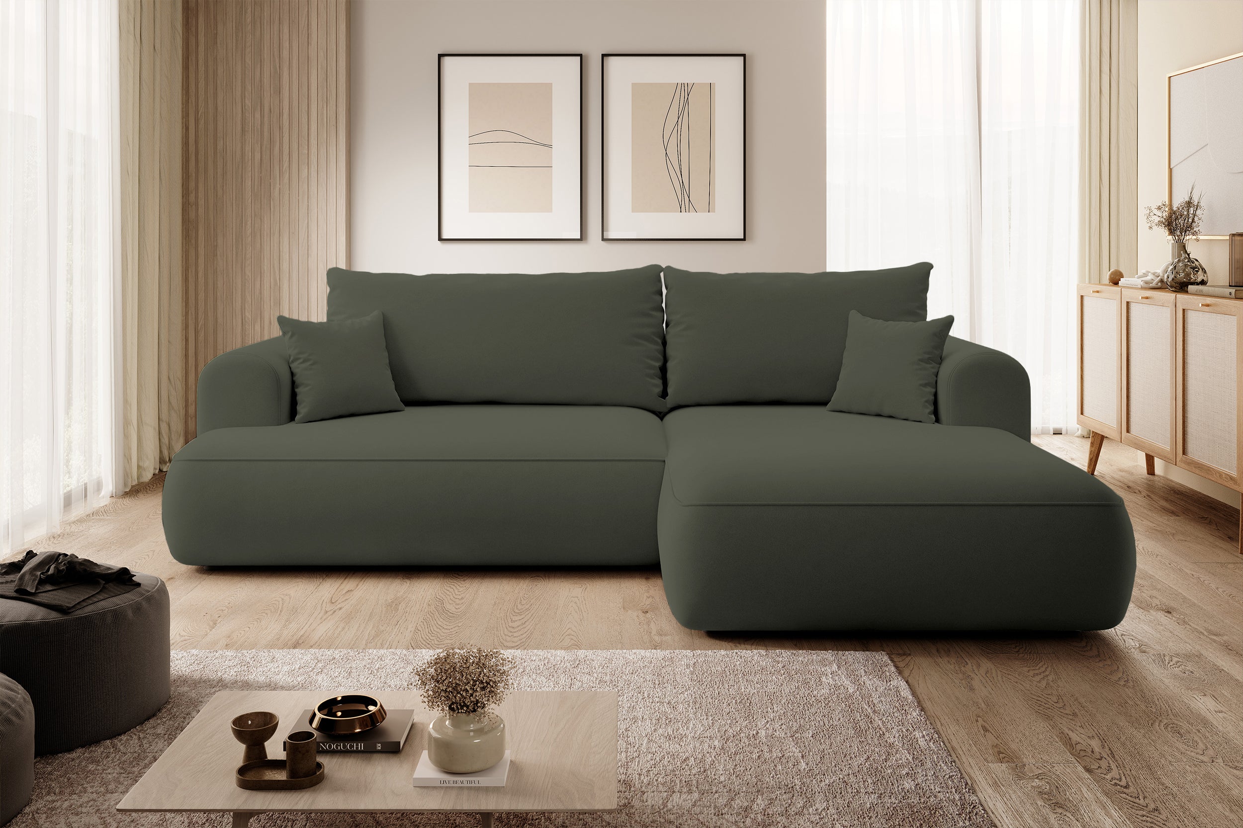 selsey-ovo-ecksofa-mit-schlaffunktion-rechtsseitig-l-f-rmig-olivgr-ner-samt-mit- image 3