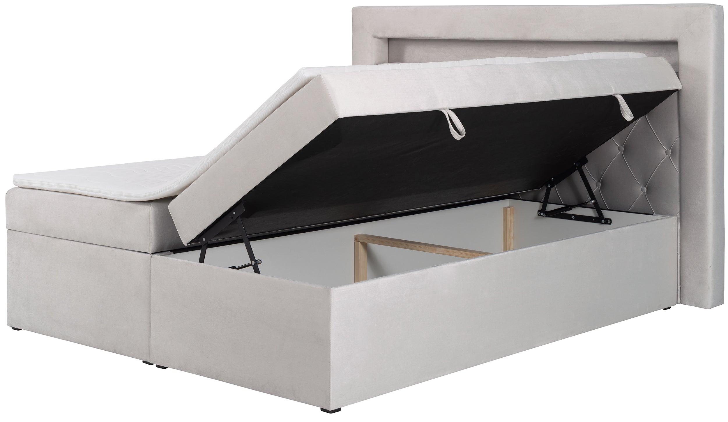selsey-goldess-kontinentales-bett-180x200-mit-stauraum-und-led-grau-beiges-samt image 8