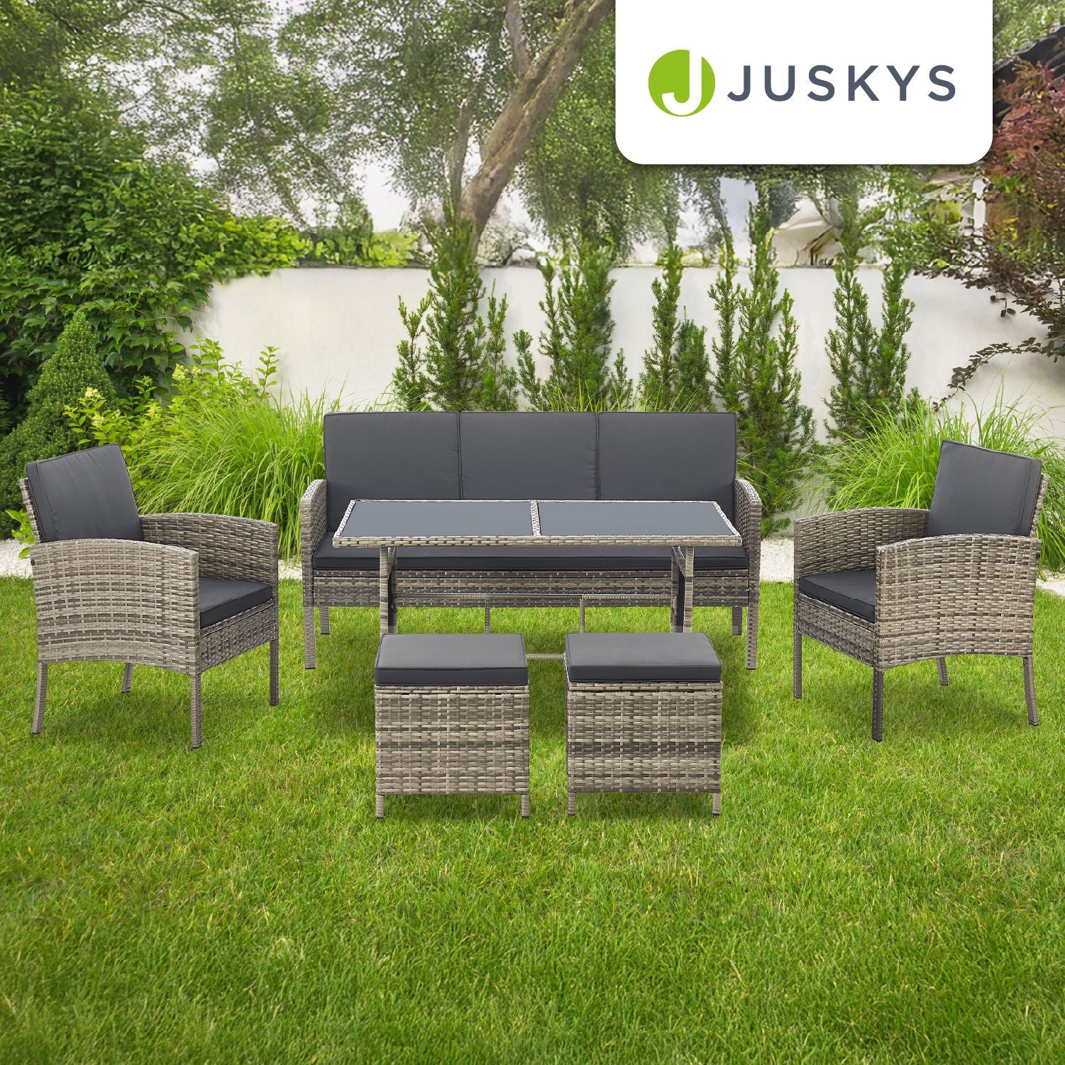 juskys-rattan-sitzgruppe-turin-f-r-7-personen-lounge-gartenset image 7