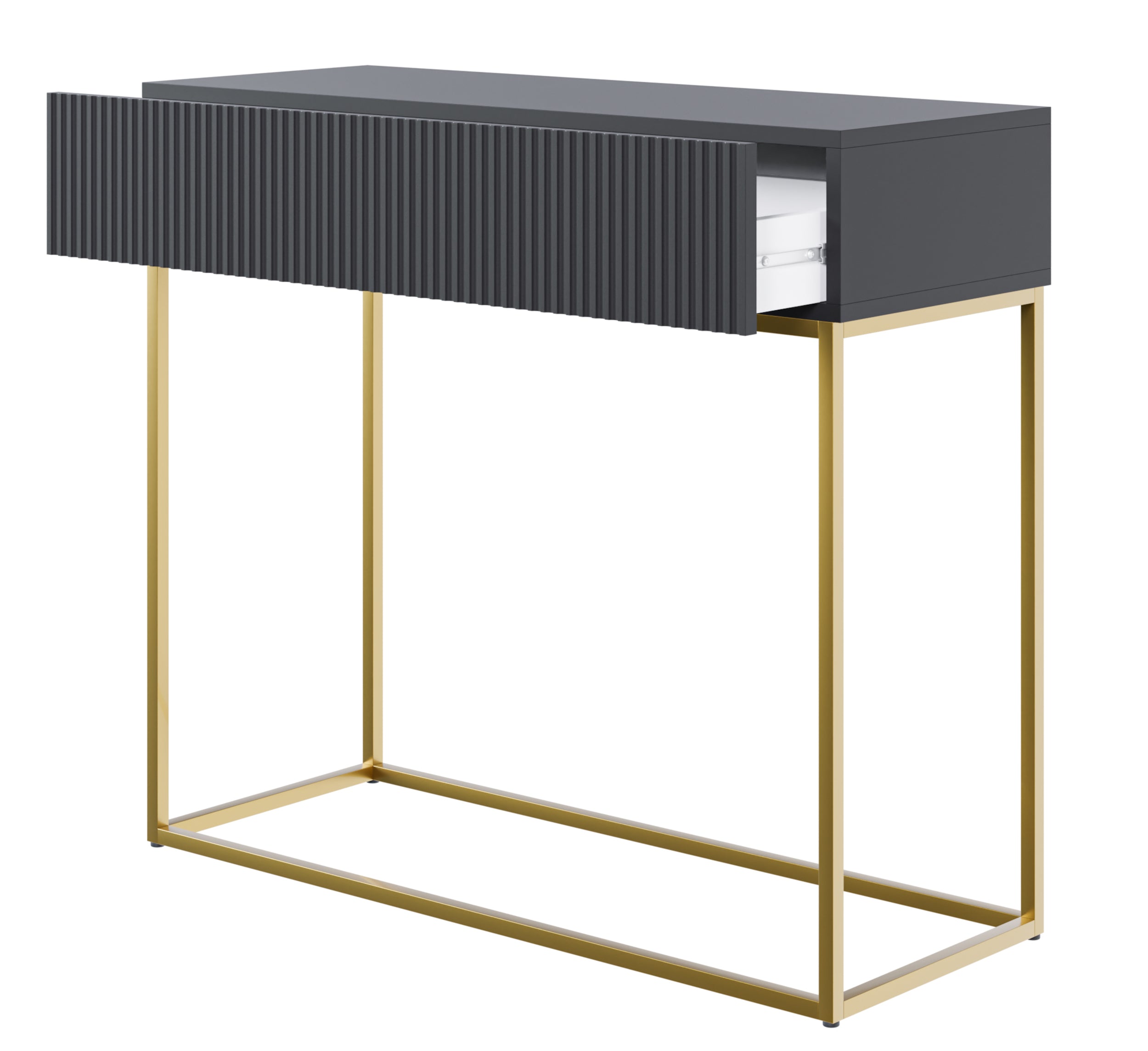 selsey-veldio-konsole-90-cm-schwarz-mit-goldenen-beinen-und-gefr-ster-front image 2