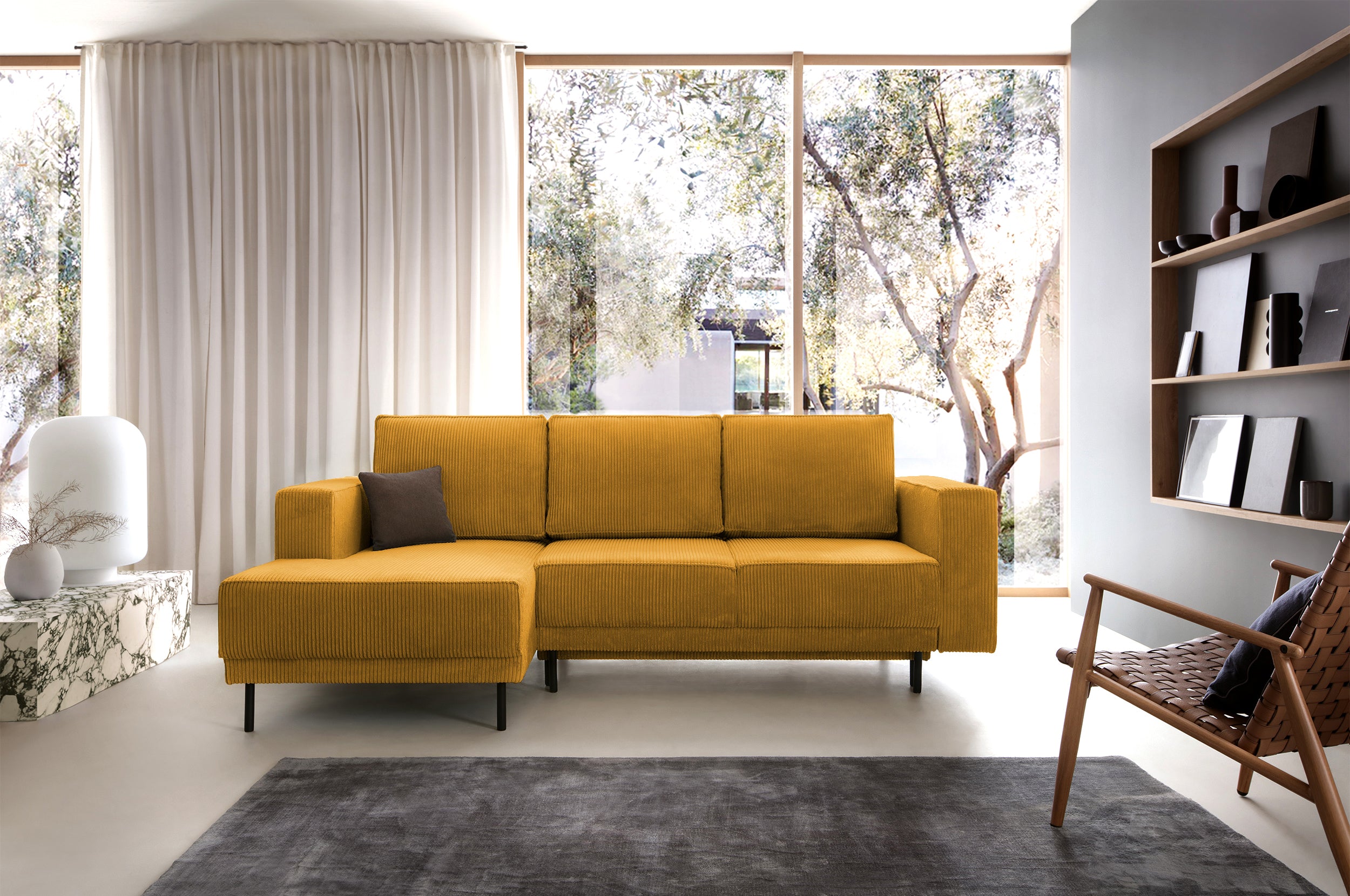selsey-rodario-mini-ecksofa-mit-schlaffunktion-l-form-links-senfgelb-cord-mit-st image 2