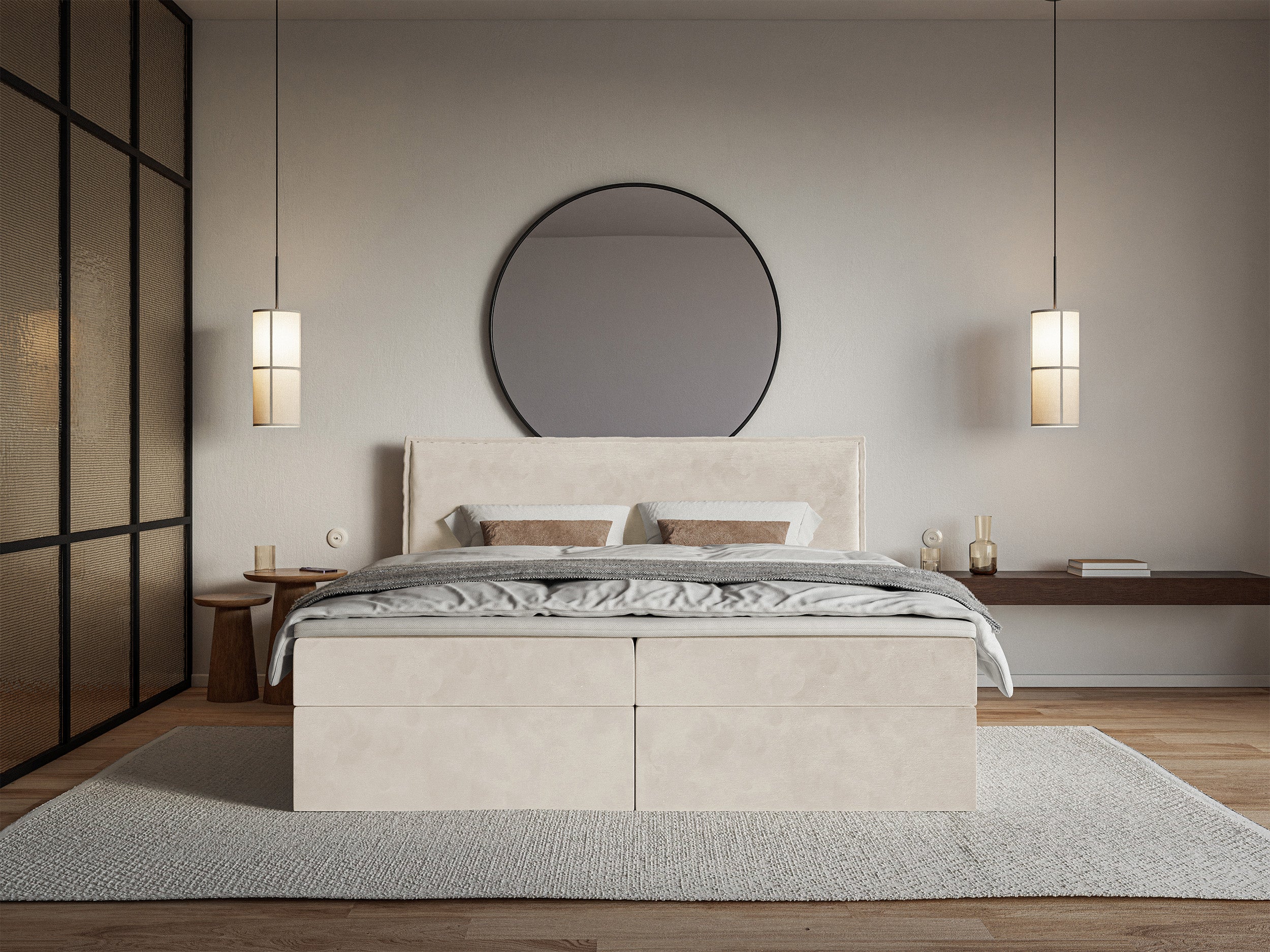 selsey-softie-kontinentalbett-140x200-cm-mit-stauraum-und-topper-beige-velours-w image 3