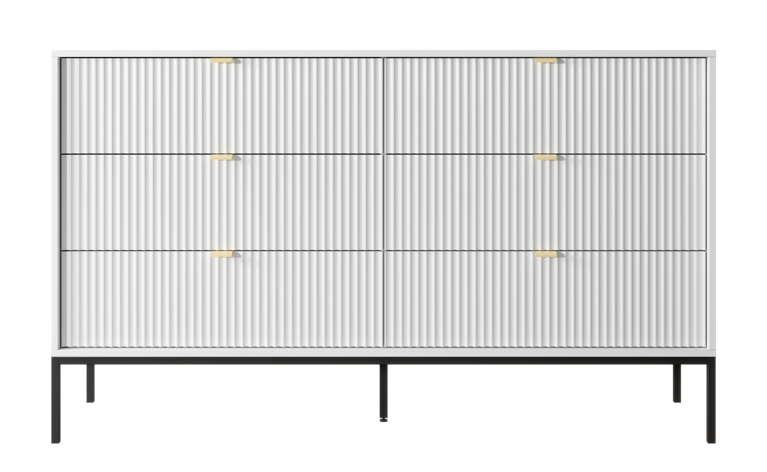 selsey-vellore-kommode-mit-sechs-schubladen-154-cm-wei-mit-gerillten-fronten-und image 3