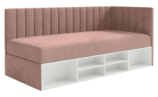 selsey-ventrio-jugendbett-90x200-cm-rechtsseitig-hellrosa-velours-stauraum-und-r image 1