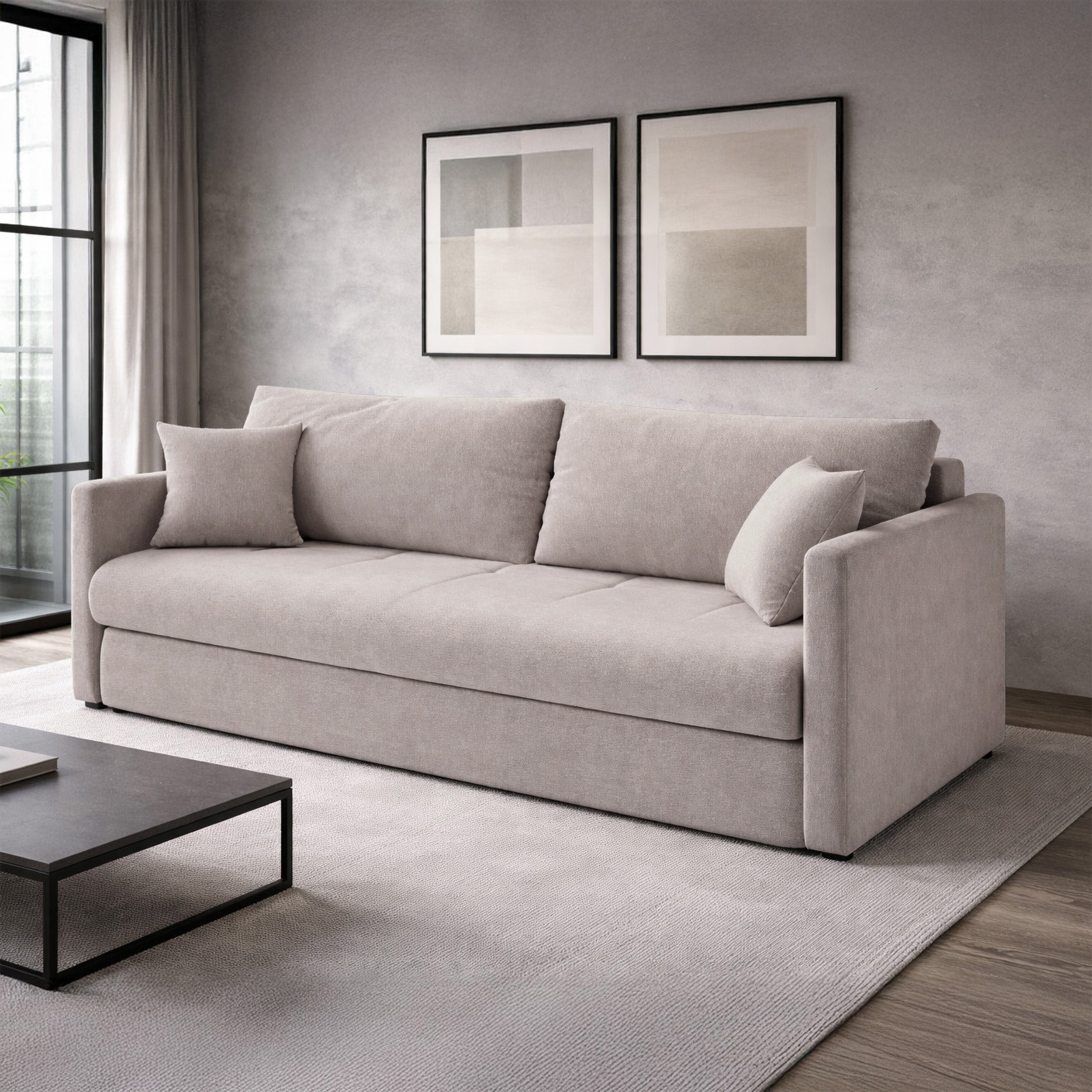 selsey-lorro-dreisitziges-schlafsofa-grau-beige-chenille-mit-stauraum image 2