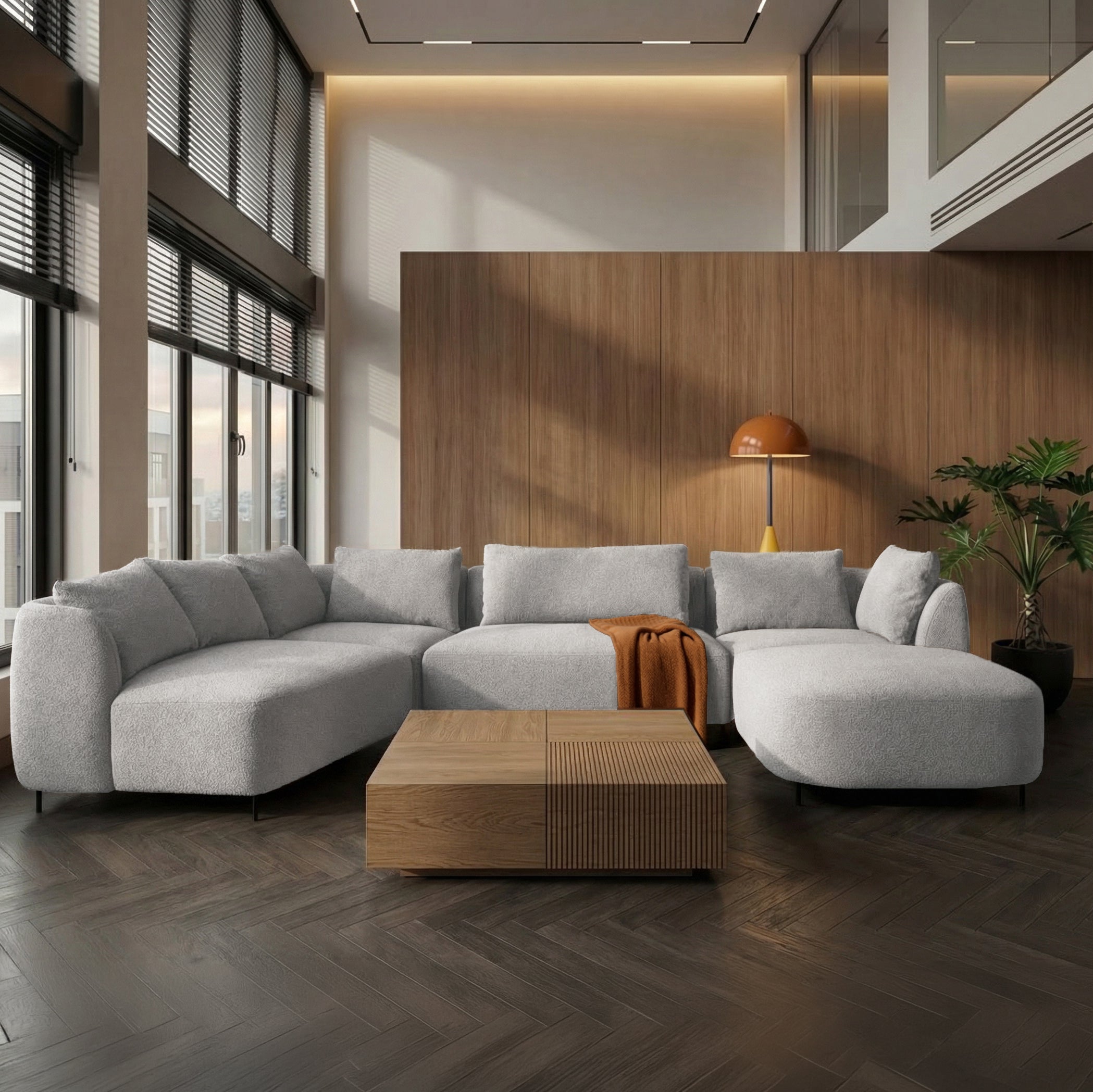 selsey-lanomi-modulares-ecksofa-u-f-rmig-links-hellgrauer-boucl-stoff-loop image 2