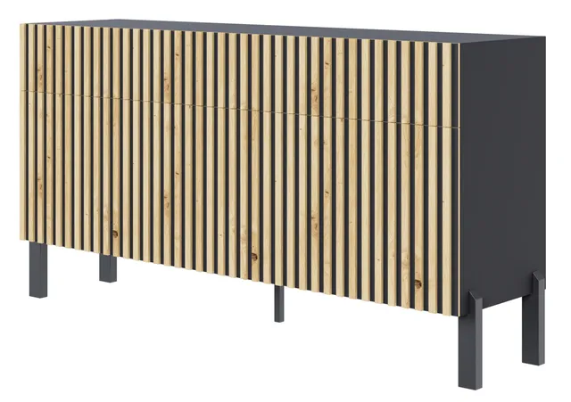 selsey-telire-dreht-r-kommode-154-cm-schwarz-artisan-eiche image 1