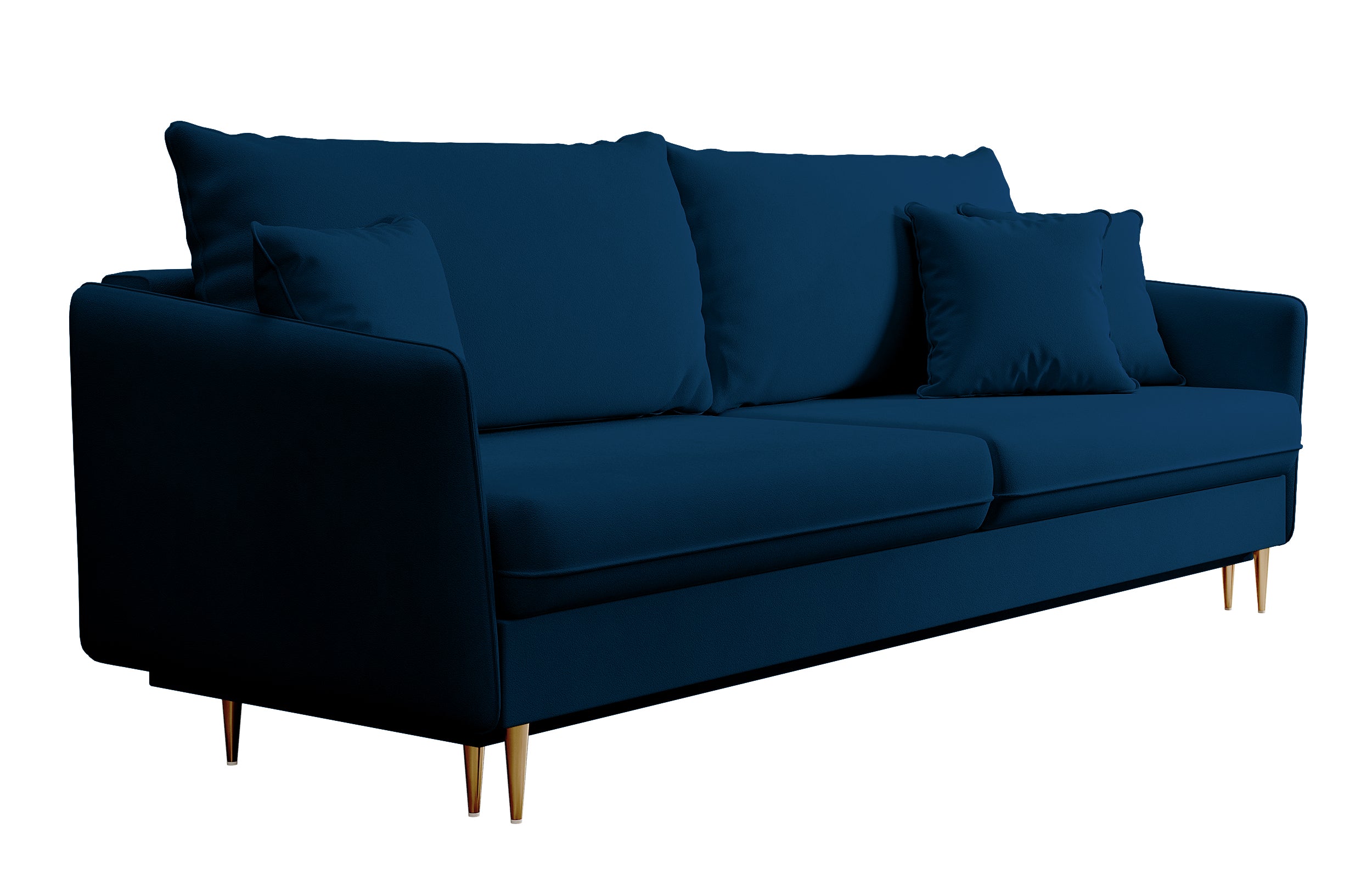 selsey-volio-3-sitzer-schlafsofa-samtvelours-marineblau-wasserabweisend-goldbein image 6