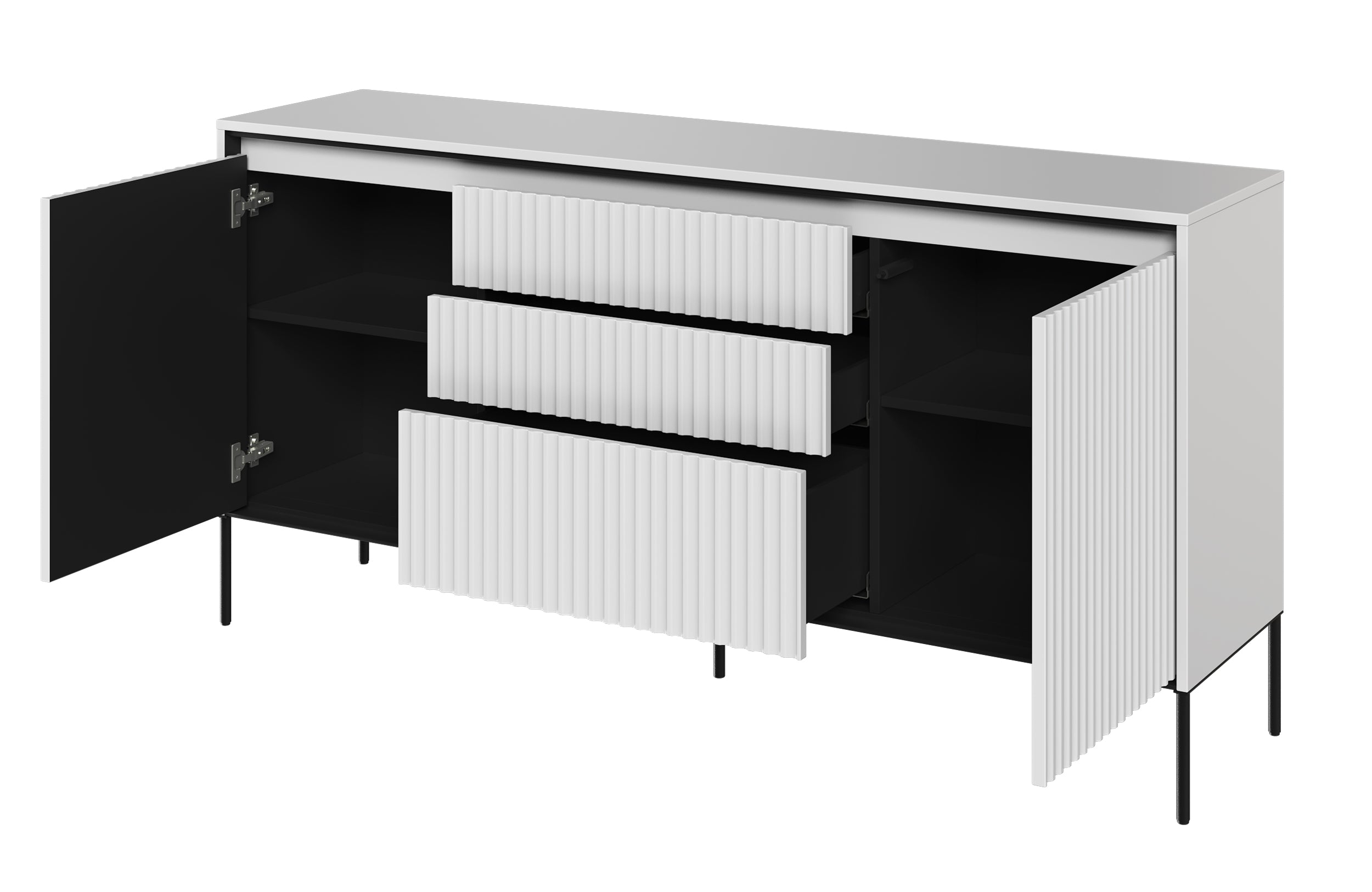 selsey-trend-zweit-rige-kommode-166-cm-mit-3-schubladen-und-led-wei image 3
