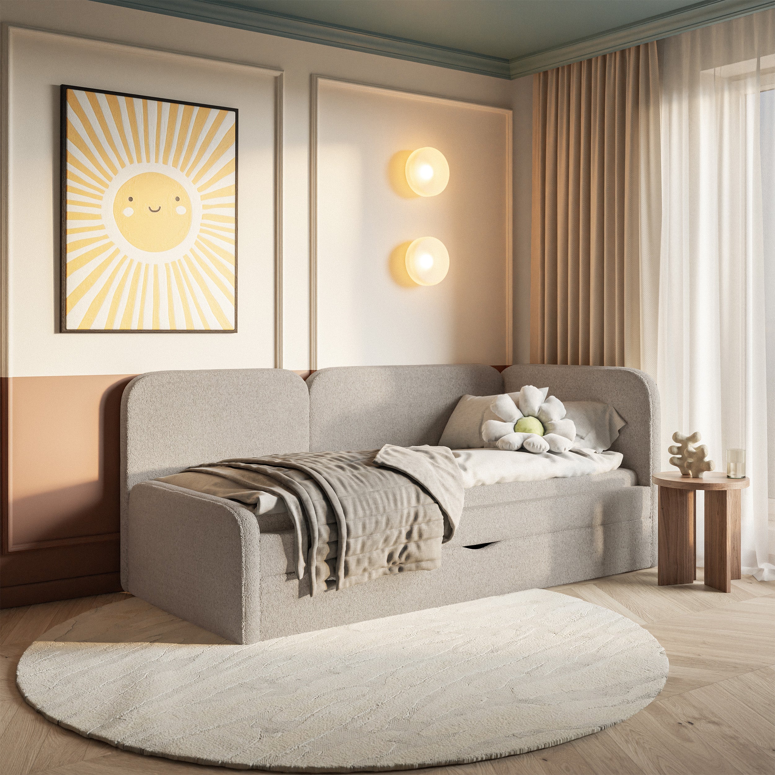 selsey-cuddy-jugendbett-90x200-cm-rechts-mit-matratze-und-stauraum-beige-pl-sch- image 2
