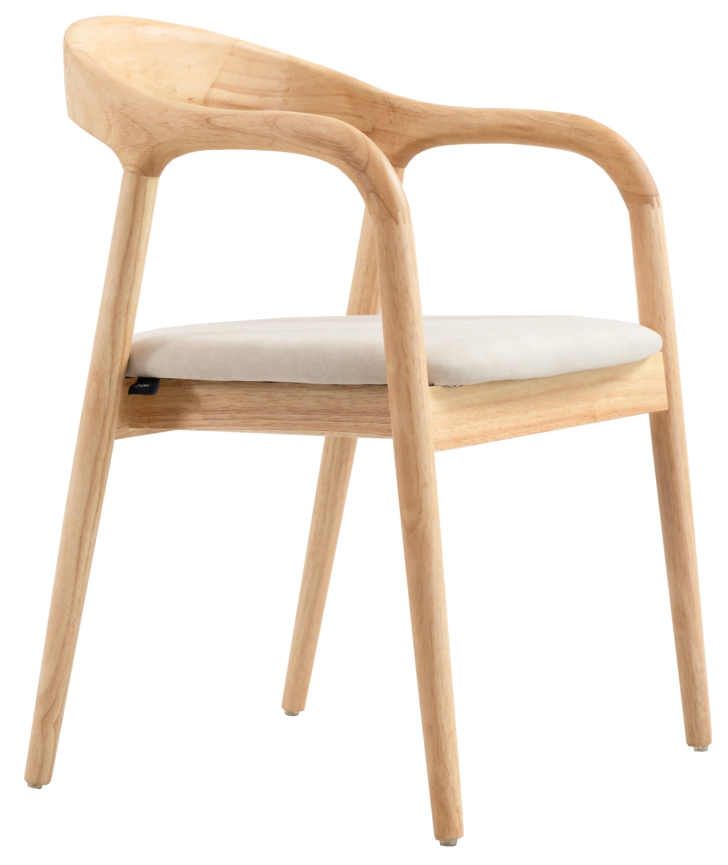 selsey-battione-holzstuhl-esszimmer-beiger-samt-nat-rliche-eiche-pflegeleicht image 3