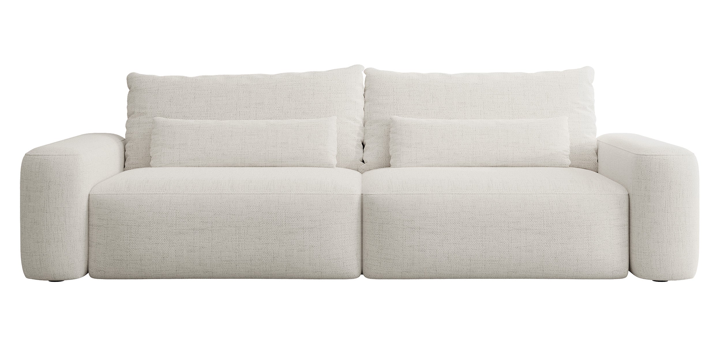selsey-carnos-dreisitziges-schlafsofa-creme-hydrophober-chenille-schwarze-beine image 1