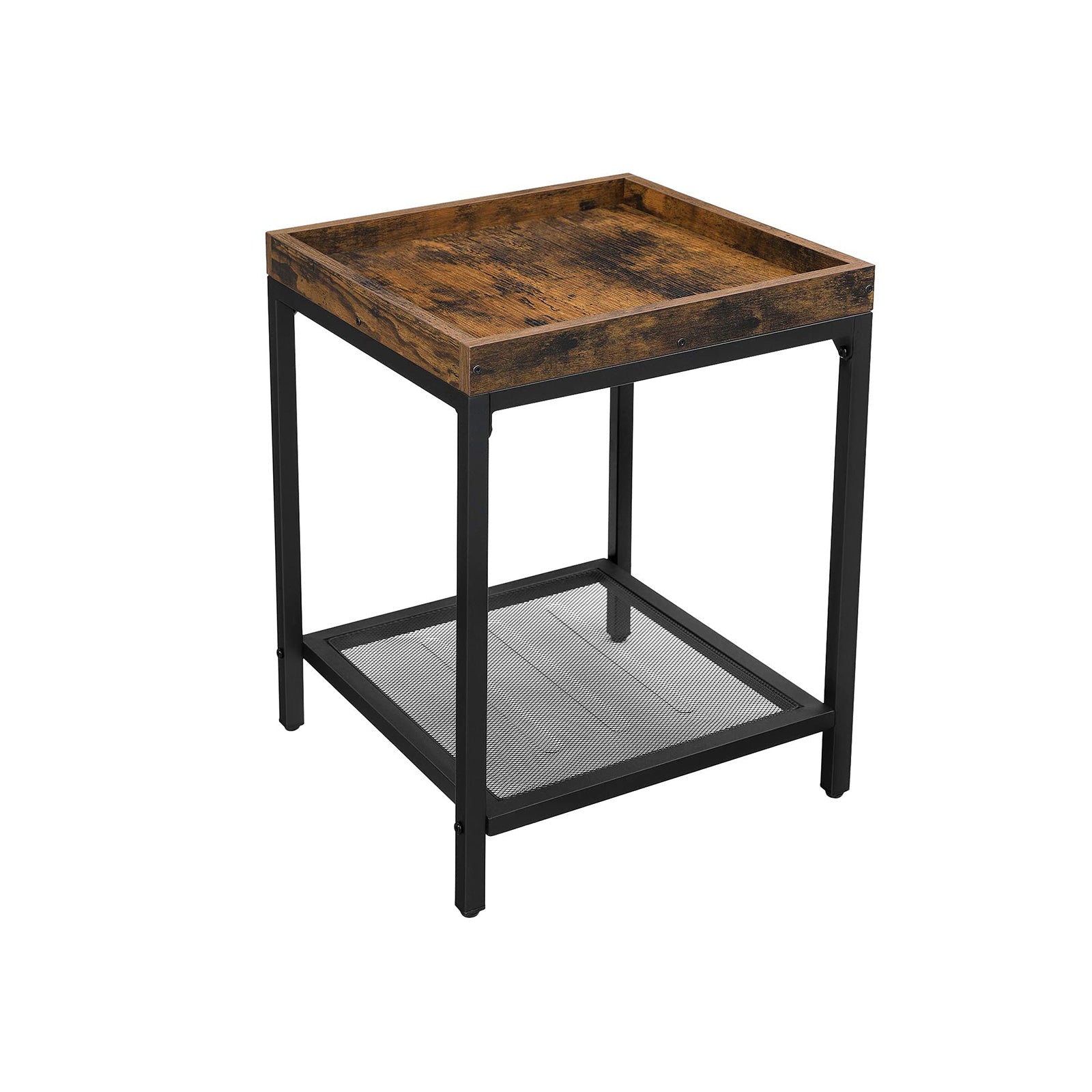 vasagle-beistelltisch-40-x-40-x-55-cm-sofatisch-mit-gitterablage-vintagebraun-sc image 1