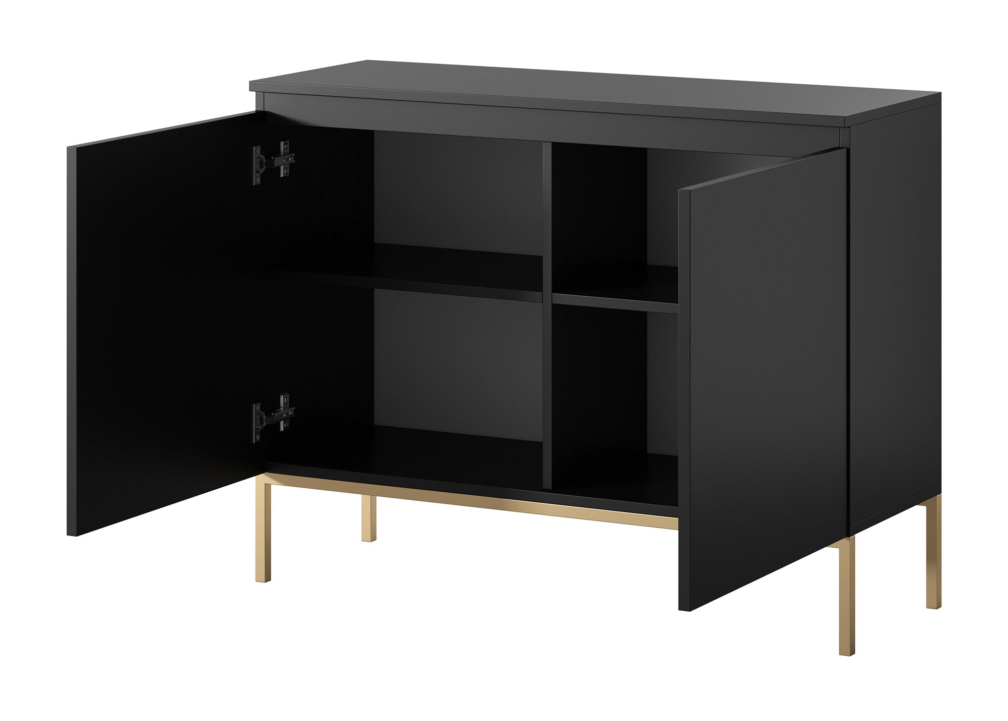 selsey-bemmi-kommode-100-cm-zweit-rig-schwarz-mit-goldenen-beinen image 4