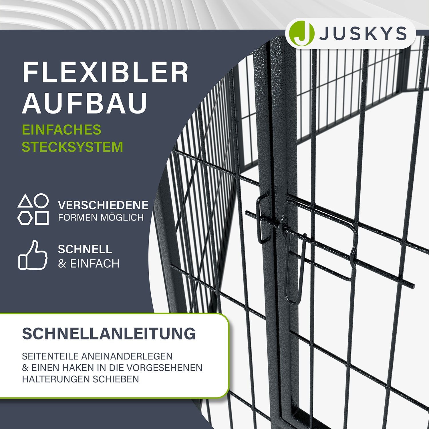 juskys-welpenauslauf-aus-metall-160x160x60-cm image 6
