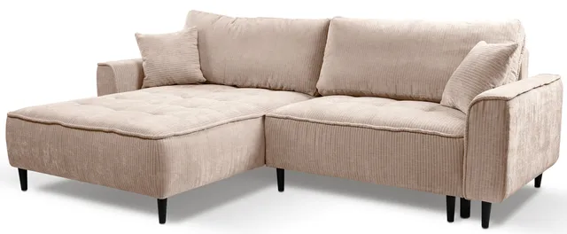 selsey-blues-ecksofa-mit-schlaffunktion-l-form-links-beiger-cord-mit-stauraum image 1
