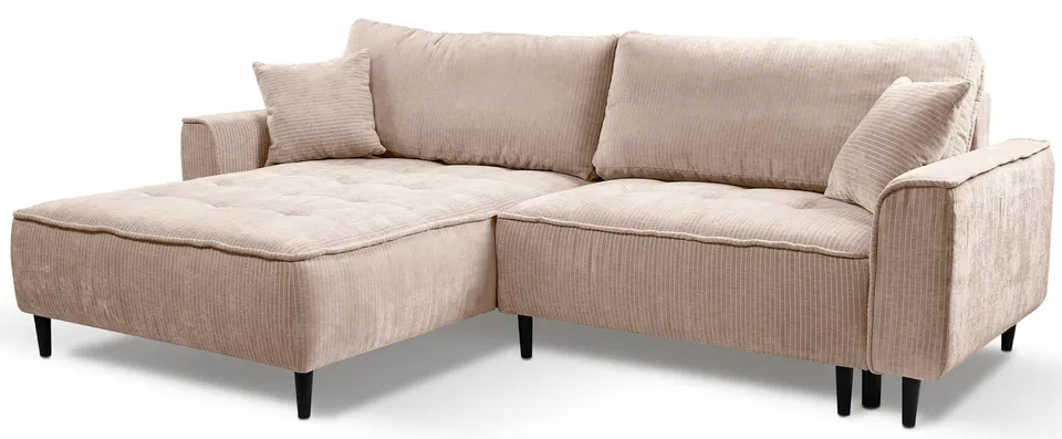 selsey-blues-ecksofa-mit-schlaffunktion-l-form-links-beiger-cord-mit-stauraum image 1