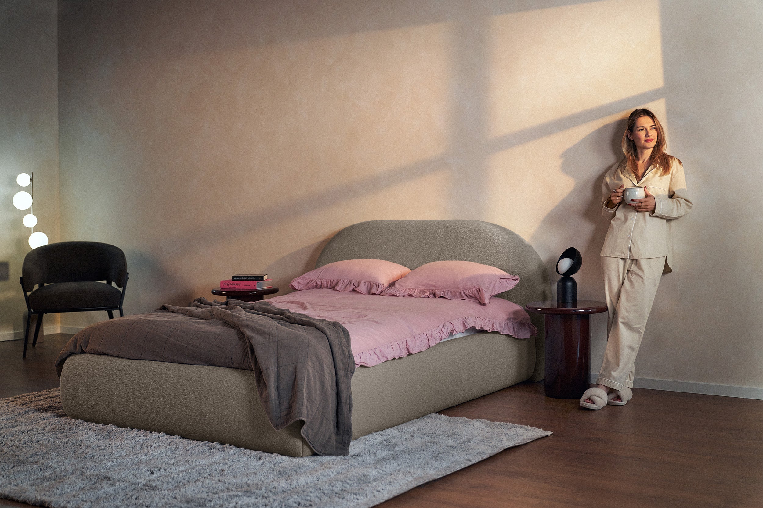 selsey-buvio-polsterbett-160x200-cm-mit-stauraum-dunkelbeiges-boucl image 2