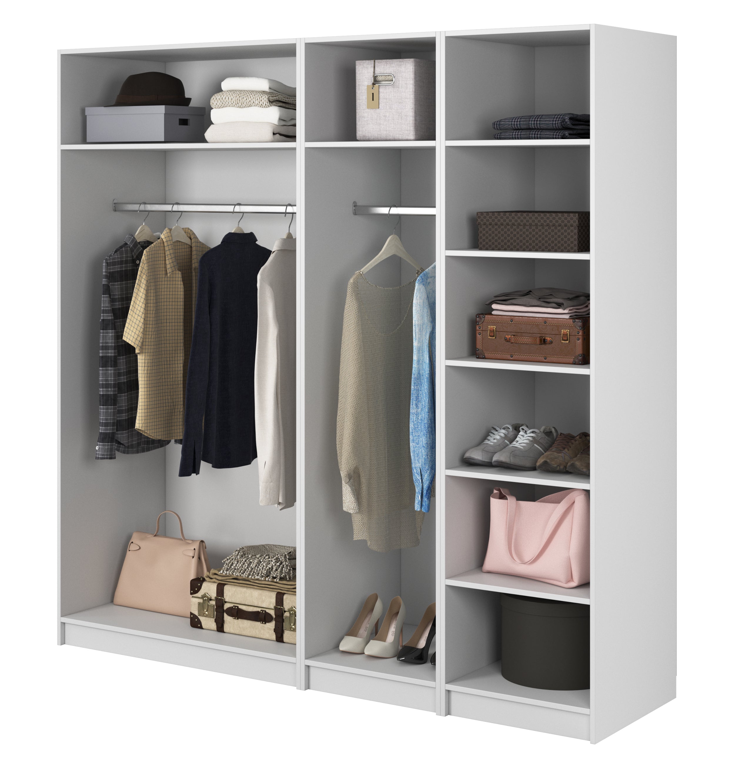 selsey-frame-vierfl-geliger-kleiderschrank-200-cm-mit-2-kleiderstangen-wei image 3