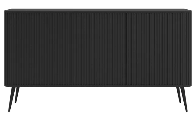 selsey-ovarlo-kommode-mit-3-t-ren-163-cm-schwarz-mit-schwarzen-beinen image 1