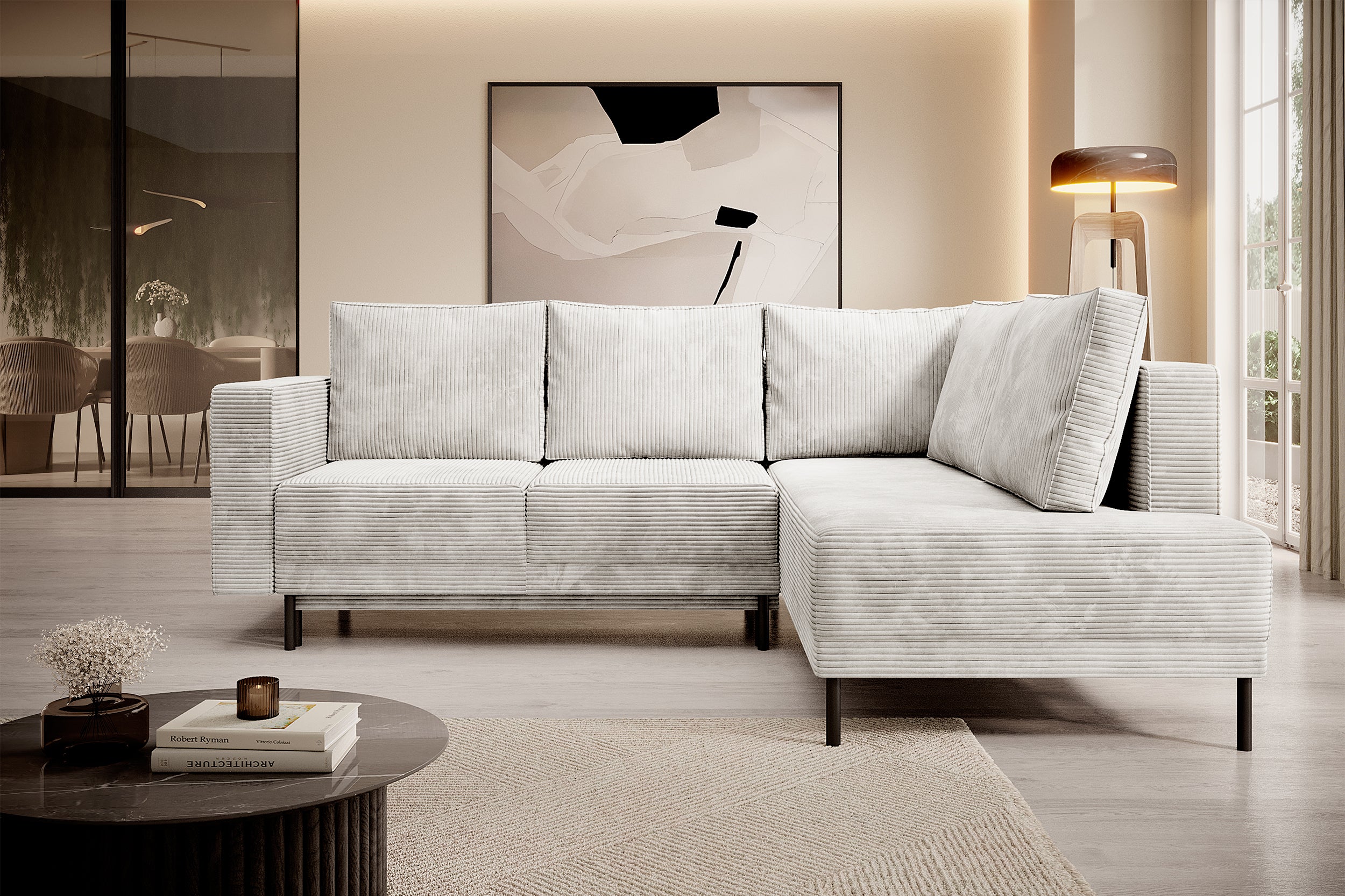 selsey-rodario-ecksofa-rechts-mit-schlaffunktion-und-bettkasten-graubeiger-cord image 3