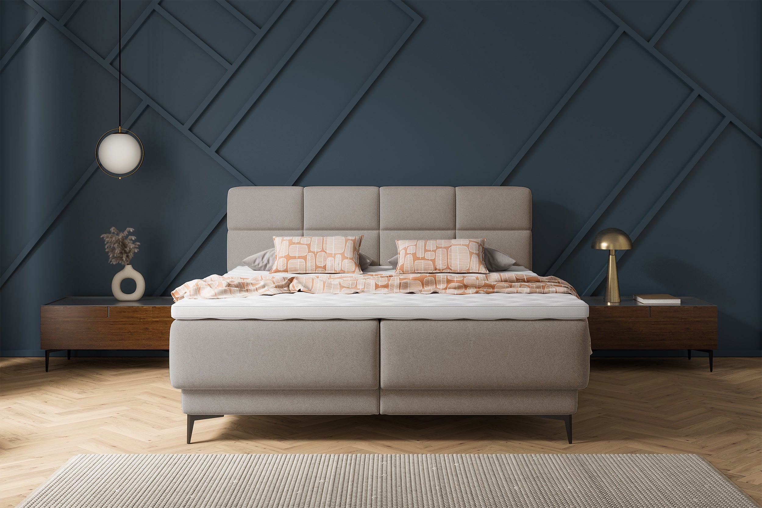 selsey-rektango-kontinentales-bett-180x200-cm-mit-stauraum-und-topper-beiger-sam image 2