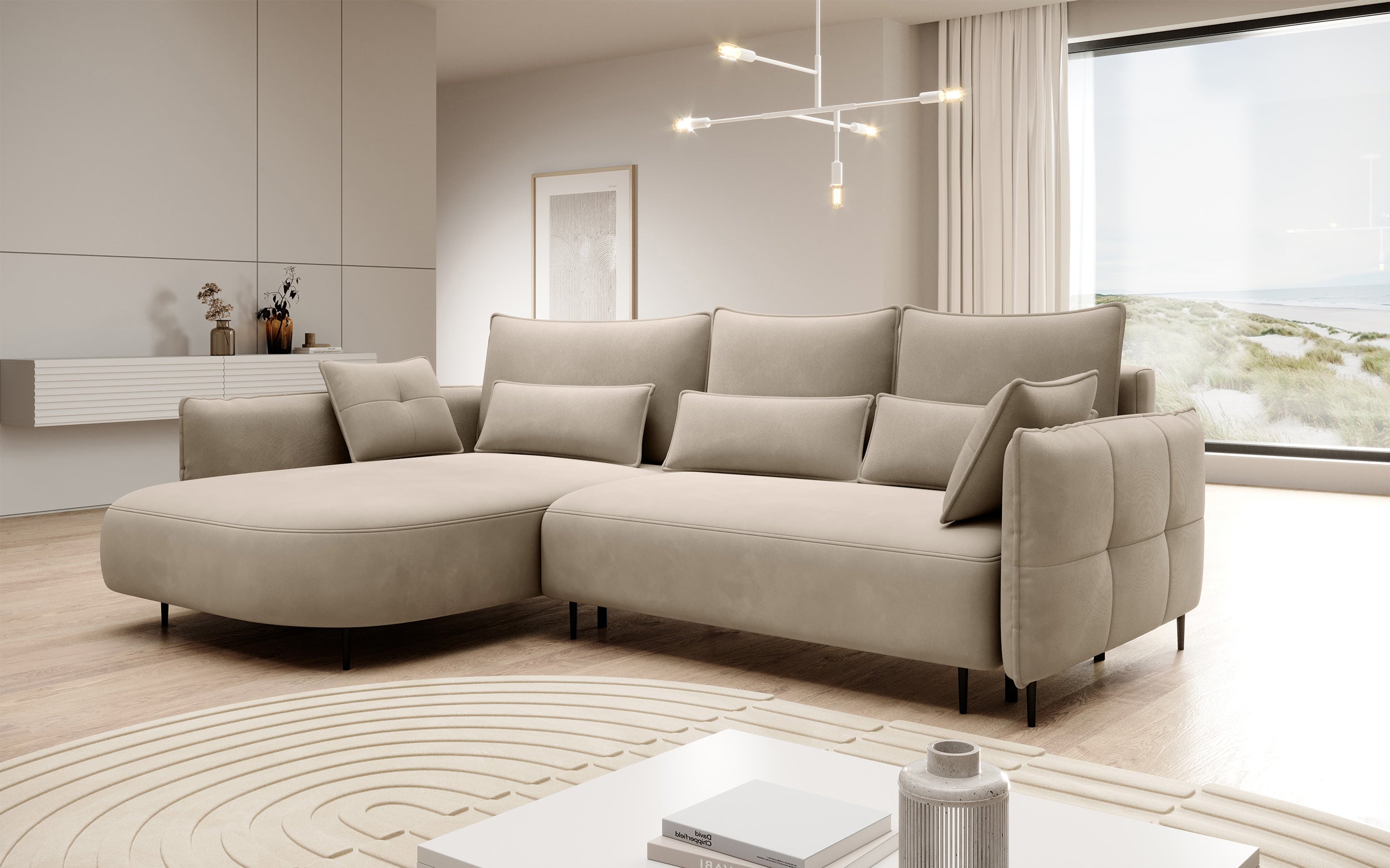selsey-oblivio-ecksofa-mit-schlaffunktion-l-form-links-hellbeige-samt-wasserabwe image 2