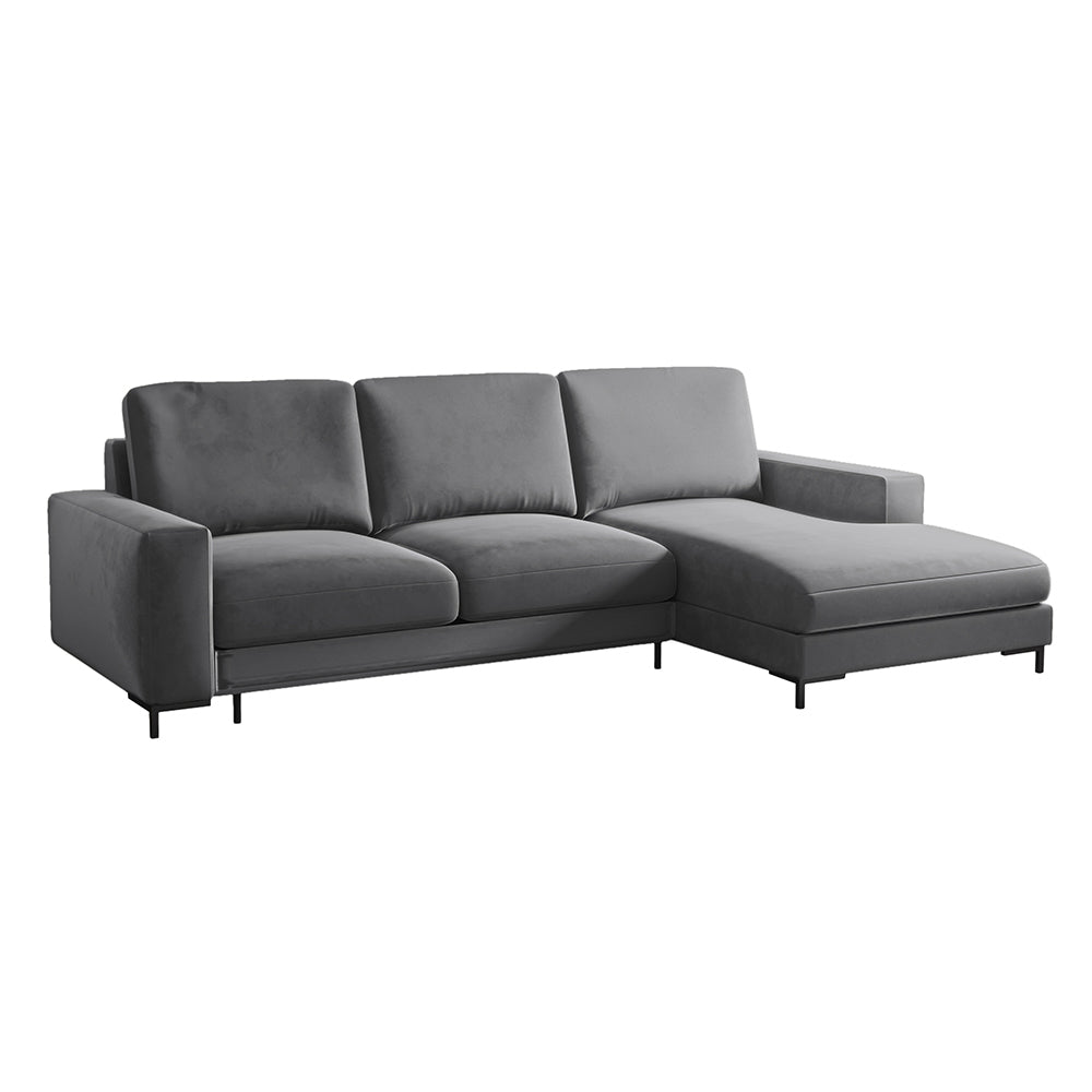 selsey-mokpeo-ecksofa-mit-schlaffunktion-l-form-rechtsseitig-grafitfarbener-samt image 1