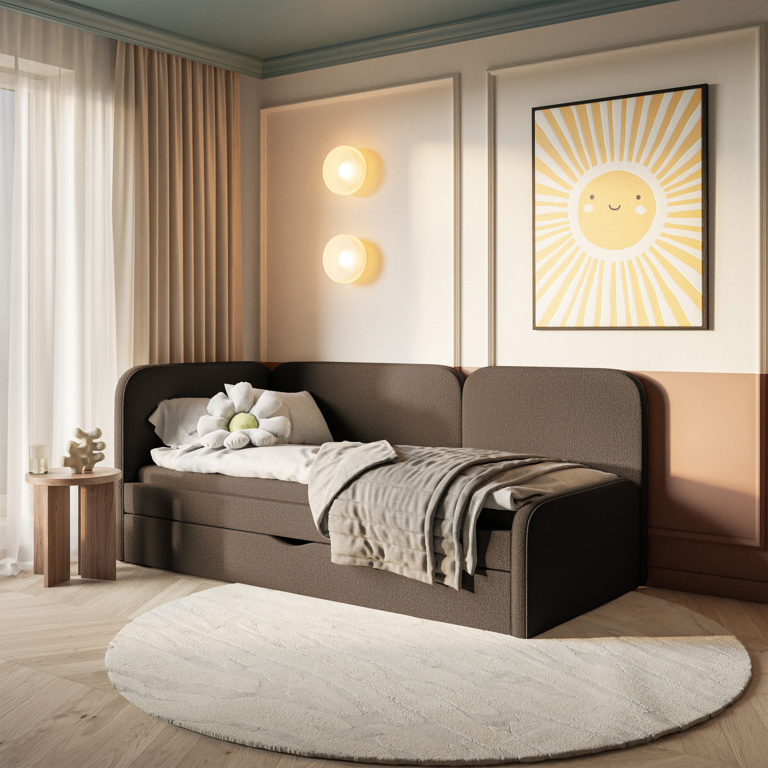 selsey-cuddy-jugendbett-90x200-cm-links-braun-strickgewebe-mit-matratze-und-stau image 2