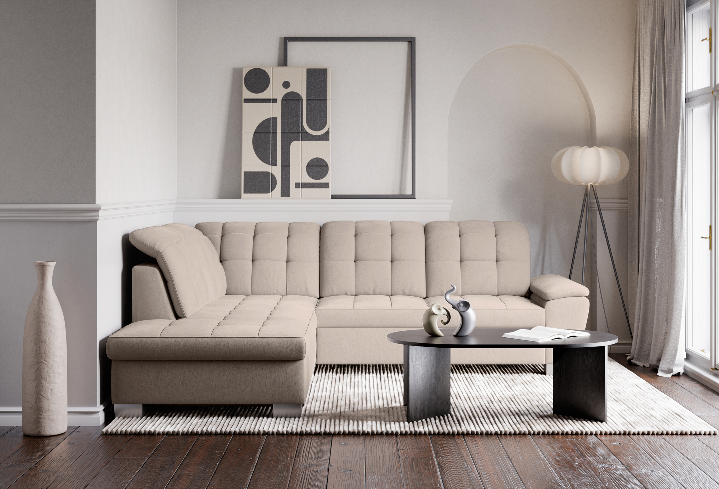 selsey-jamaal-ecksofa-links-l-form-mit-schlaffunktion-und-stauraum-beige-flechto image 2