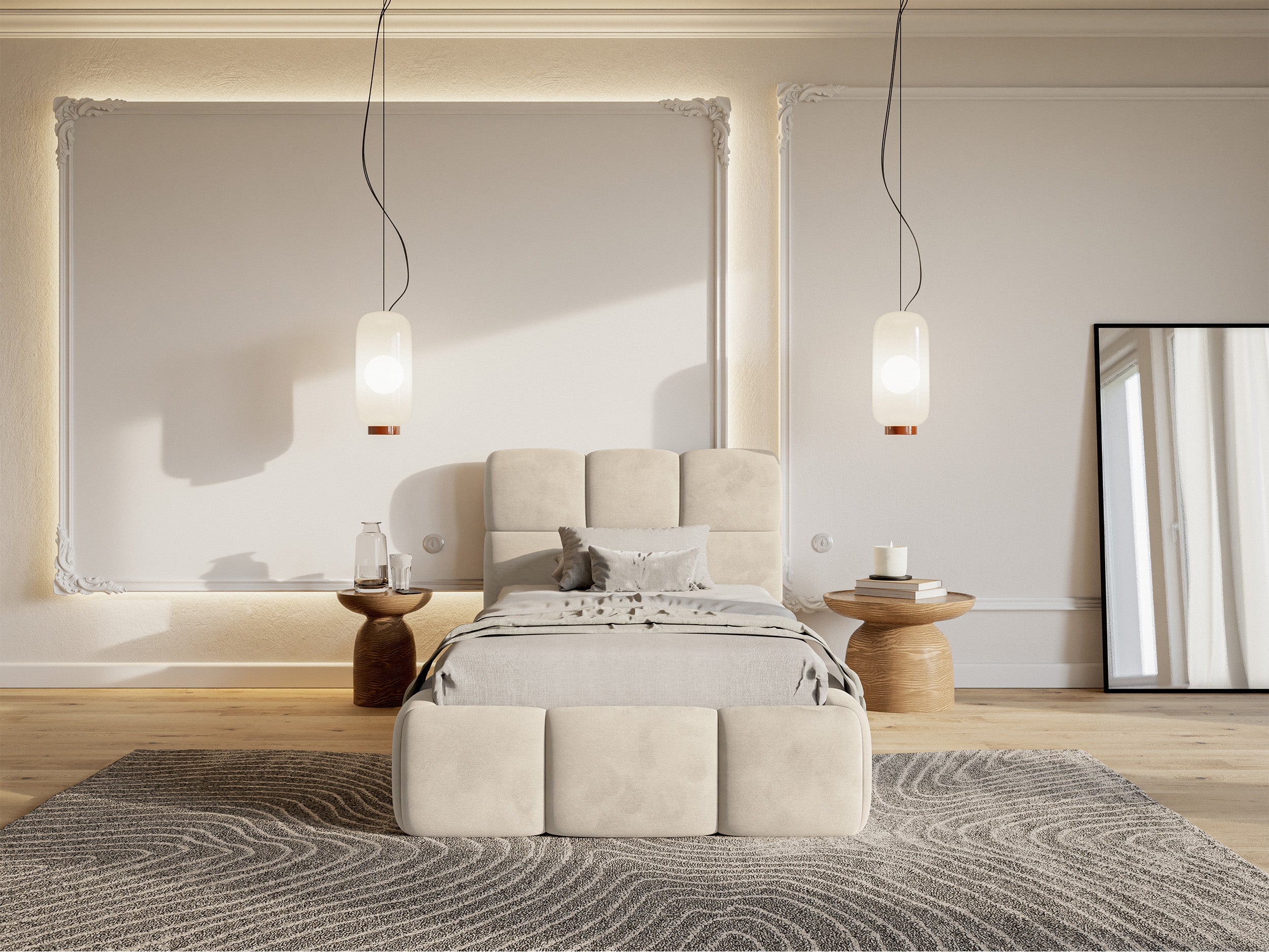 selsey-cloudy-polsterbett-90x200-cm-hellbeige-velours-wasserabweisend-pflegeleic image 4