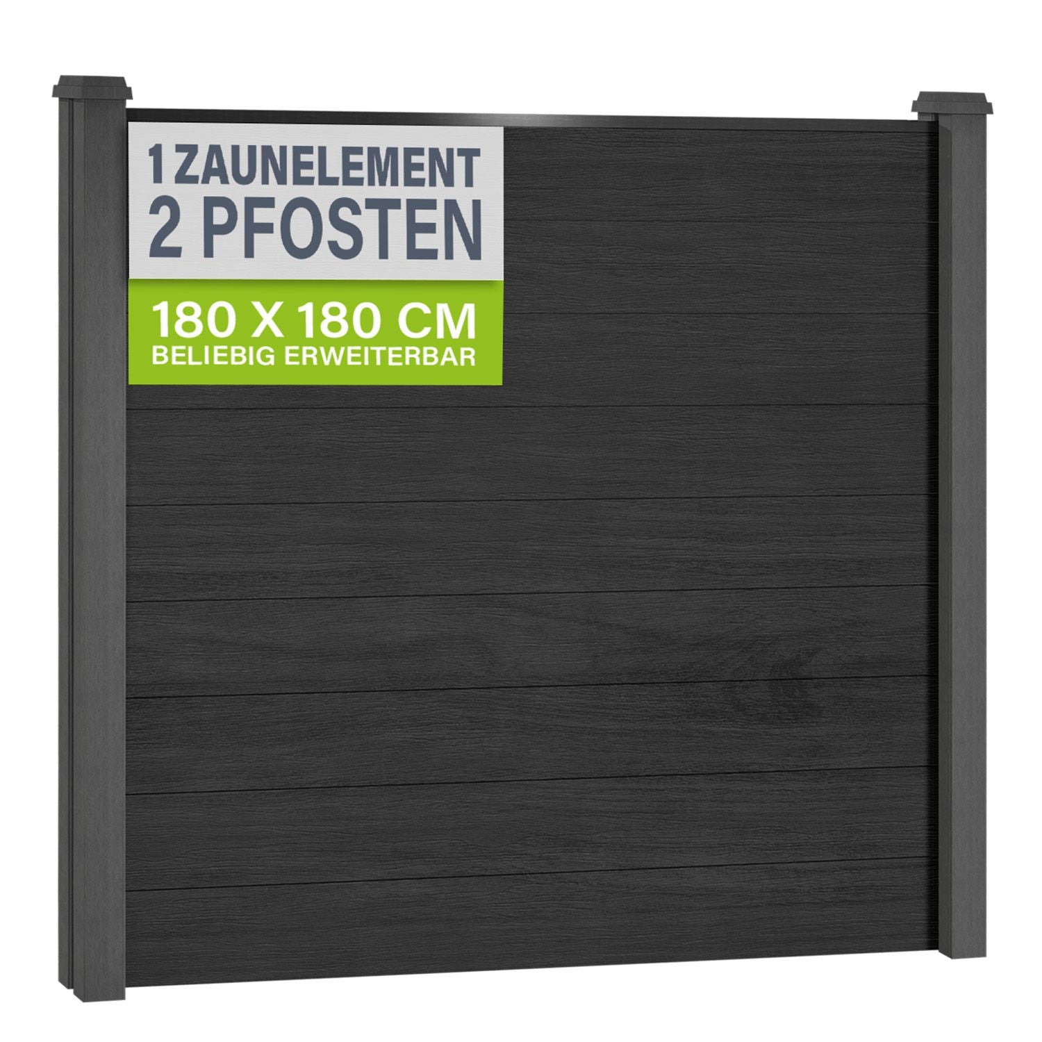 juskys-wpc-zaun-1er-set-aus-elementen-pfosten-sichtschutzzaun image 2