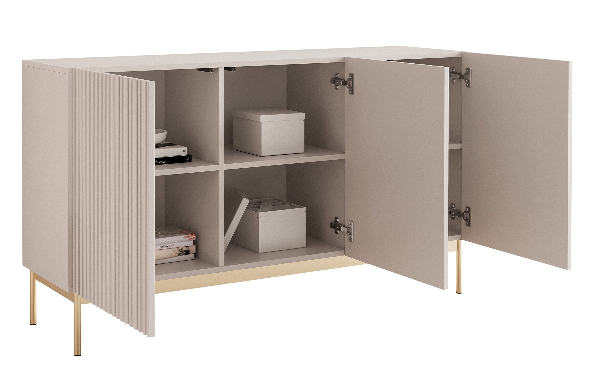 selsey-linearis-3-t-rige-kommode-138-cm-mit-led-kaschmir-auf-goldenen-beinen image 5