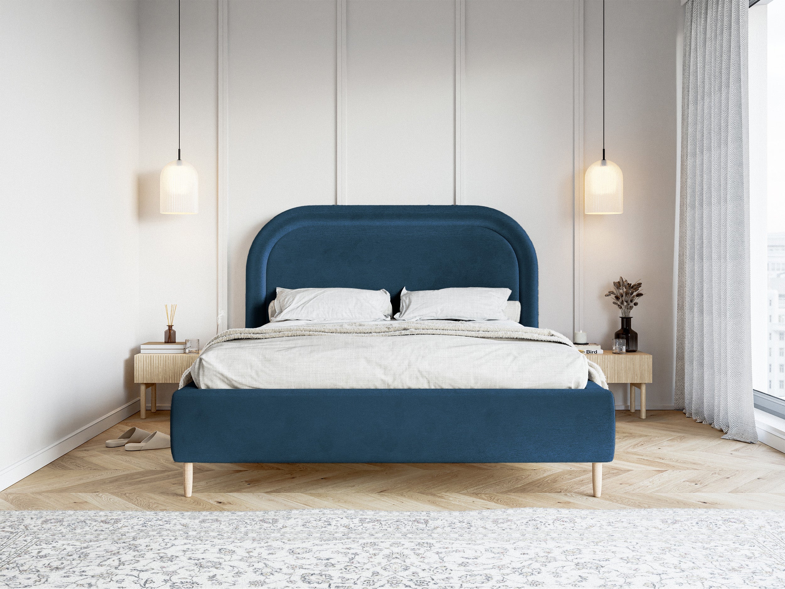 selsey-polsterbett-loreo-160x200-cm-mit-stauraum-marineblauer-veloursstoff image 3