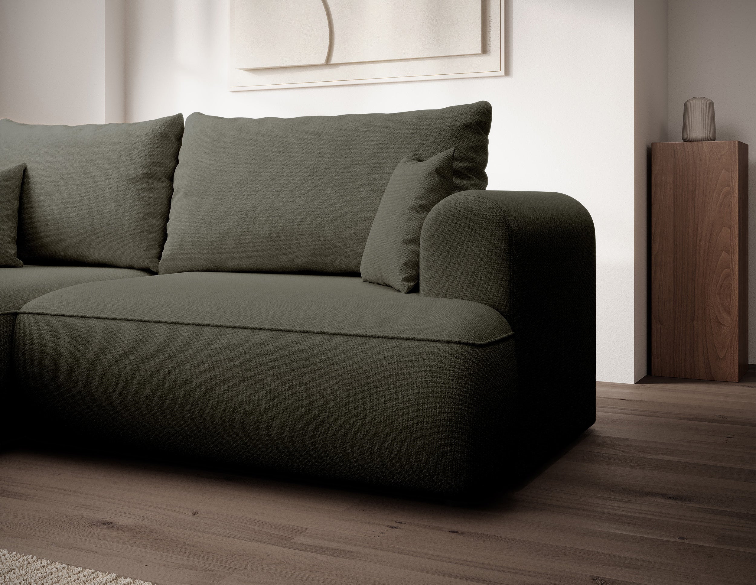 selsey-ovo-mini-ecksofa-mit-schlaffunktion-links-l-form-olivgr-ner-chenille image 4
