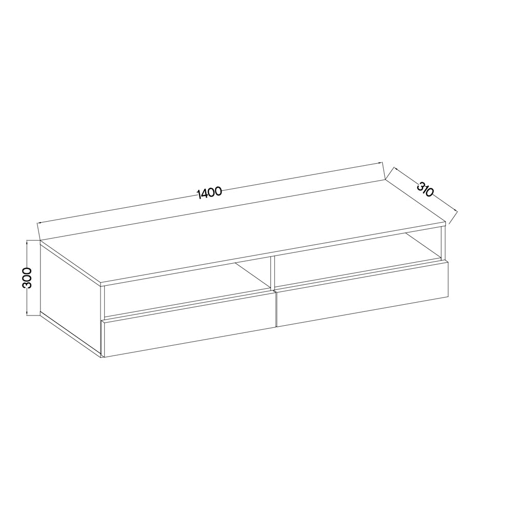 selsey-rednaw-tv-schrank-140-cm-mit-2-schubladen-und-beleuchtung-wei-matt-grau-g image 5