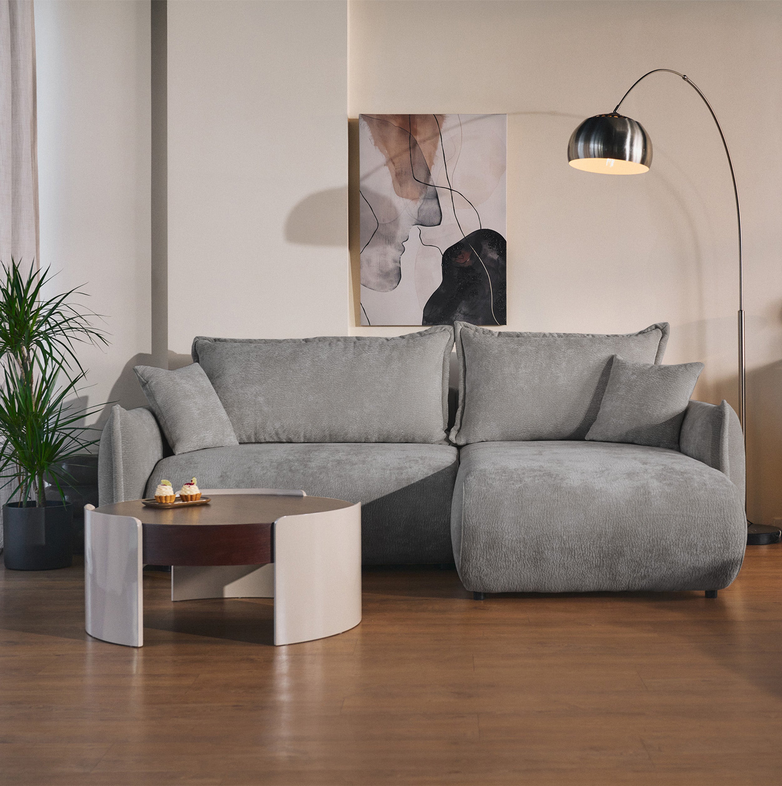 selsey-cushi-ecksofa-mit-schlaffunktion-rechts-l-form-mit-stauraum-grauer-chenil image 2