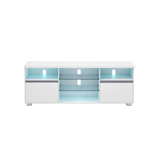 vasagle-tv-schrank-mit-offenen-ablagen-und-led-beleuchtung image 1