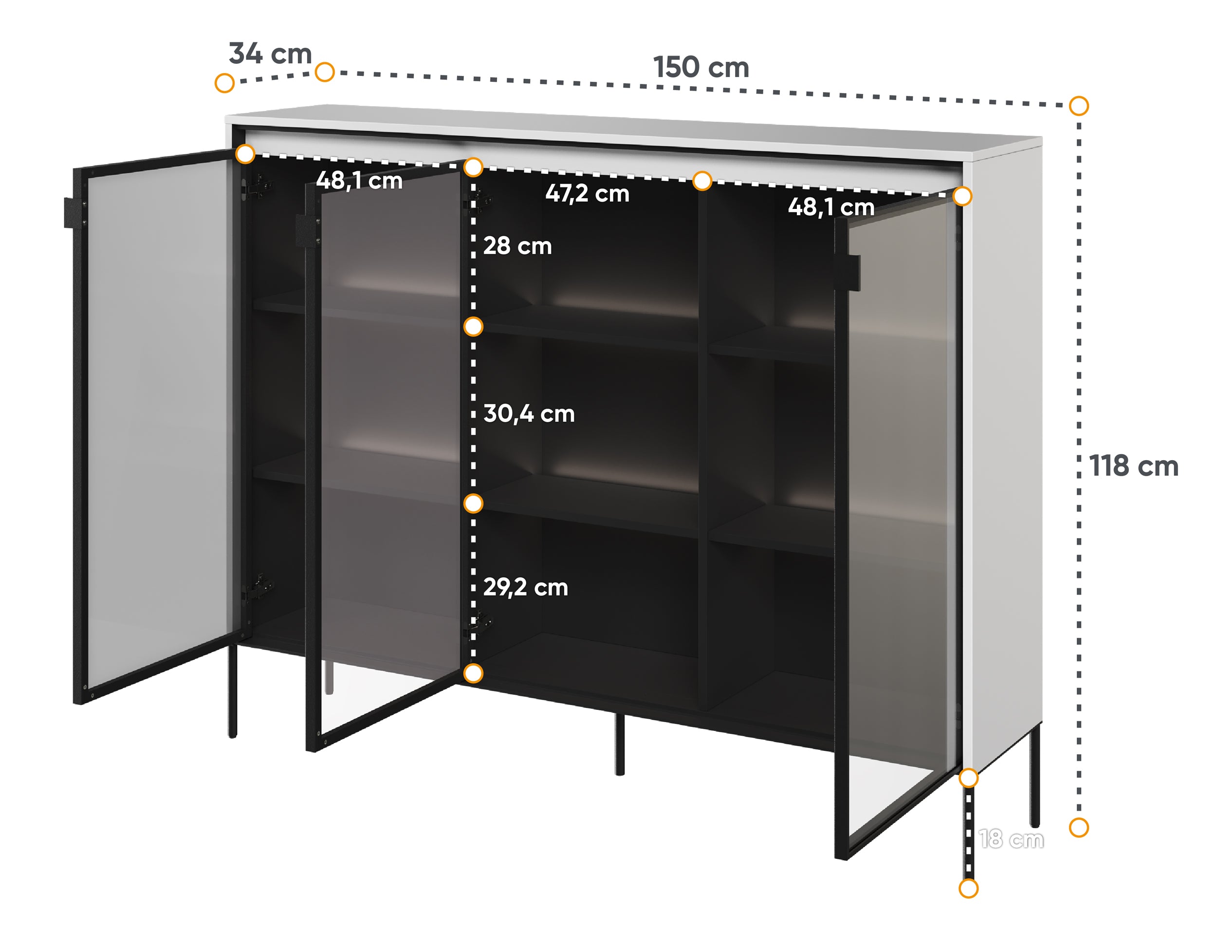 selsey-trend-dreht-renschrank-150-cm-mit-led-wei image 3